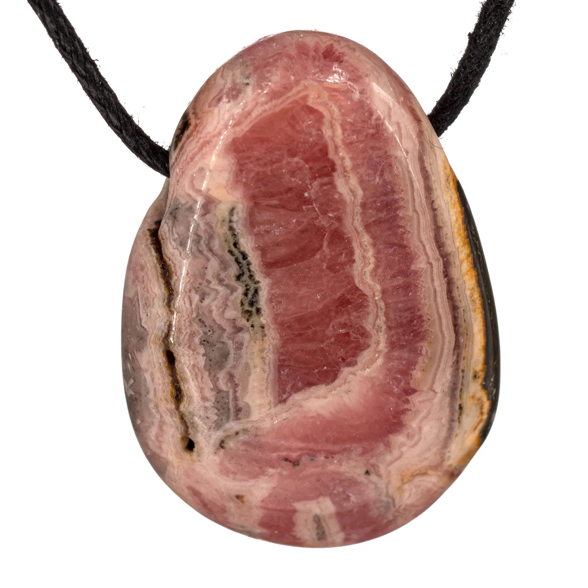 Pendentif Rhodochrosite - pierre percée - pendentif-rhodochrosite-argentine-percee-rhcpc1 - CRISTAL SOURCES
