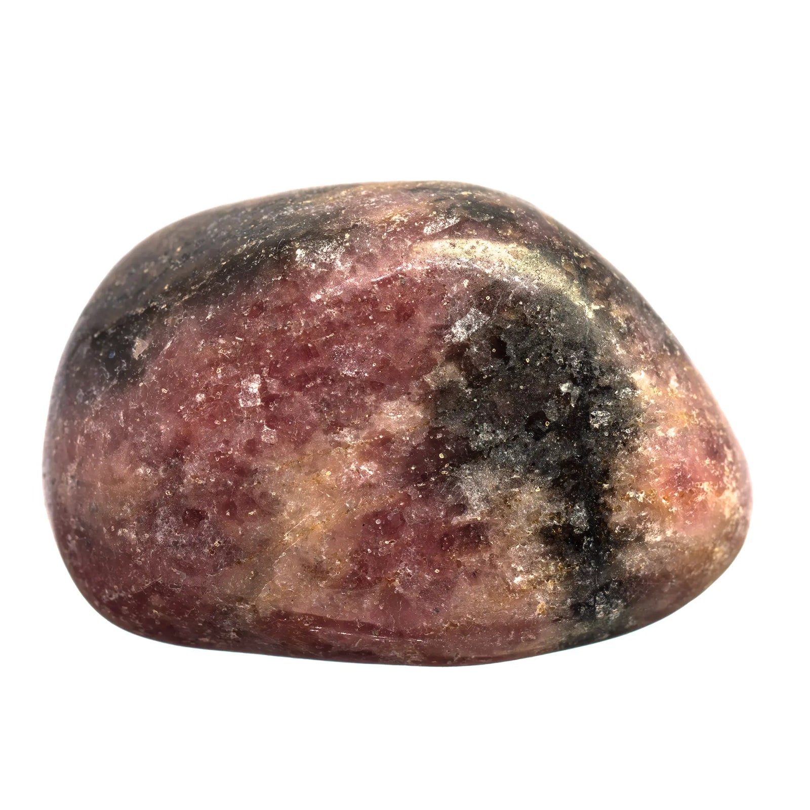 Pierre roulée - Rhodonite - Psilomelane - Brésil - 2.5 à 3 cm - rhodonite-roulee-psilomelane-rhnpr3 - CRISTAL SOURCES