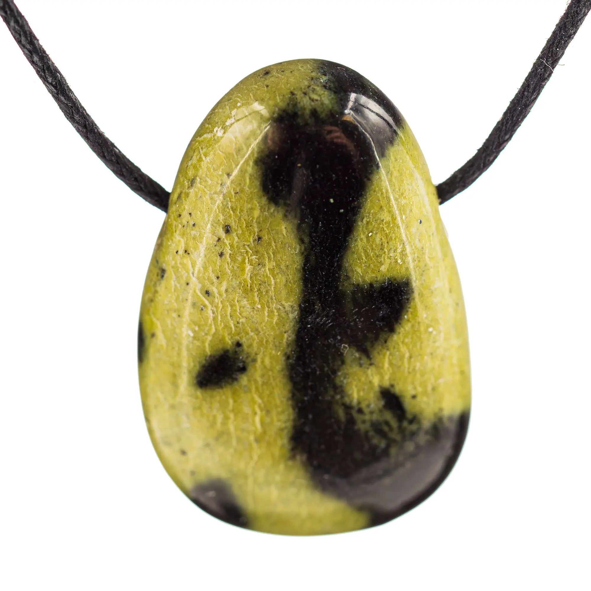 Pendentif Serpentine - Chyta - Antigorite - pierre percée - pendentif-serpentine-chyta-percee-antigorite-serpc2 - CRISTAL SOURCES