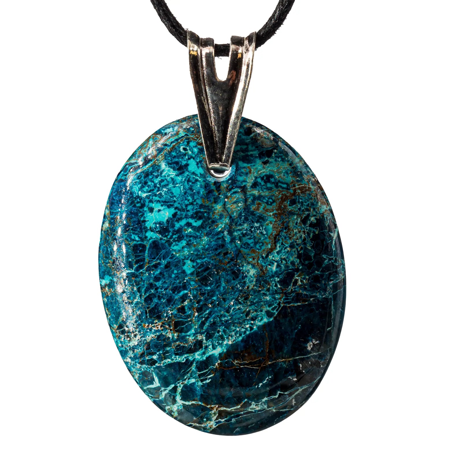 Pendentif Shattuckite argent - ovale - pendentif-argent-shattuckite-ovale-shapd2 - CRISTAL SOURCES