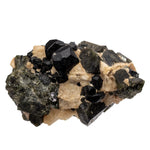 Spinelle noir - pierre brute avec cristaux - Russie - spinelle-noir-var-pleonaste-brut-sur-gangue-spi11 - CRISTAL SOURCES