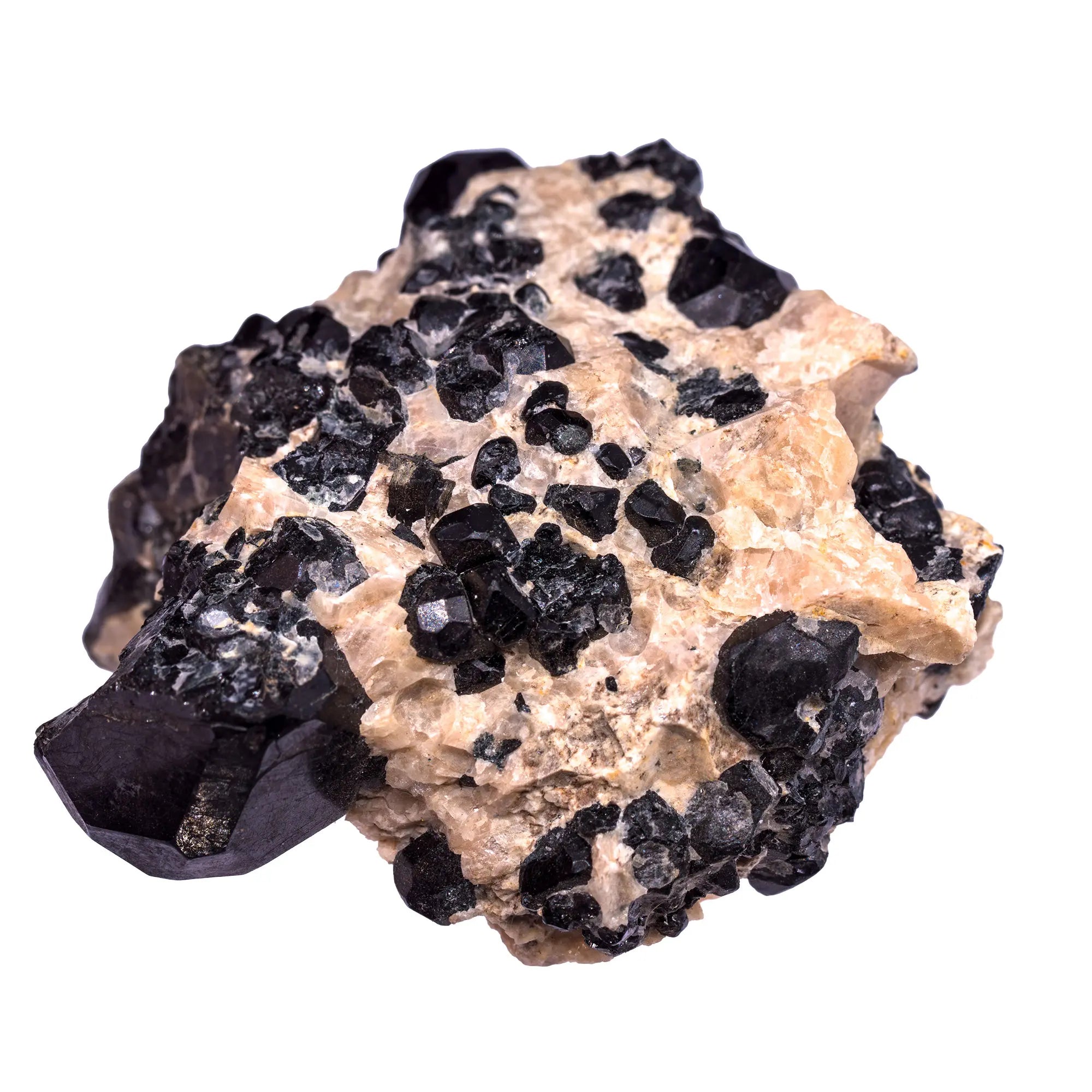 Spinelle noir - cristal brut - Russie - collection - spinelle-noir-pleonaste-brut-sur-gangue-spi12 - CRISTAL SOURCES