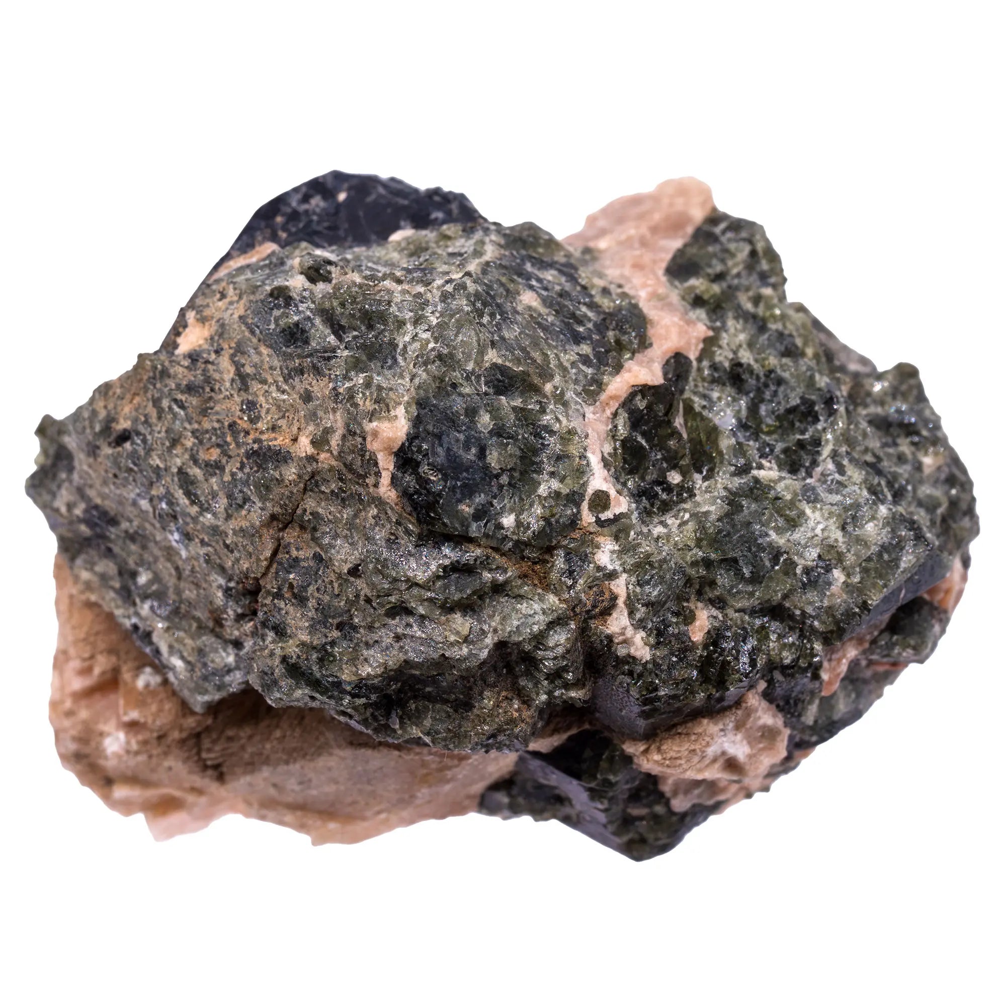 Spinelle noir cristaux bruts sur gangue de Russie - spinelle-noir-var-pleonaste-brut-sur-gangue-spi13 - CRISTAL SOURCES
