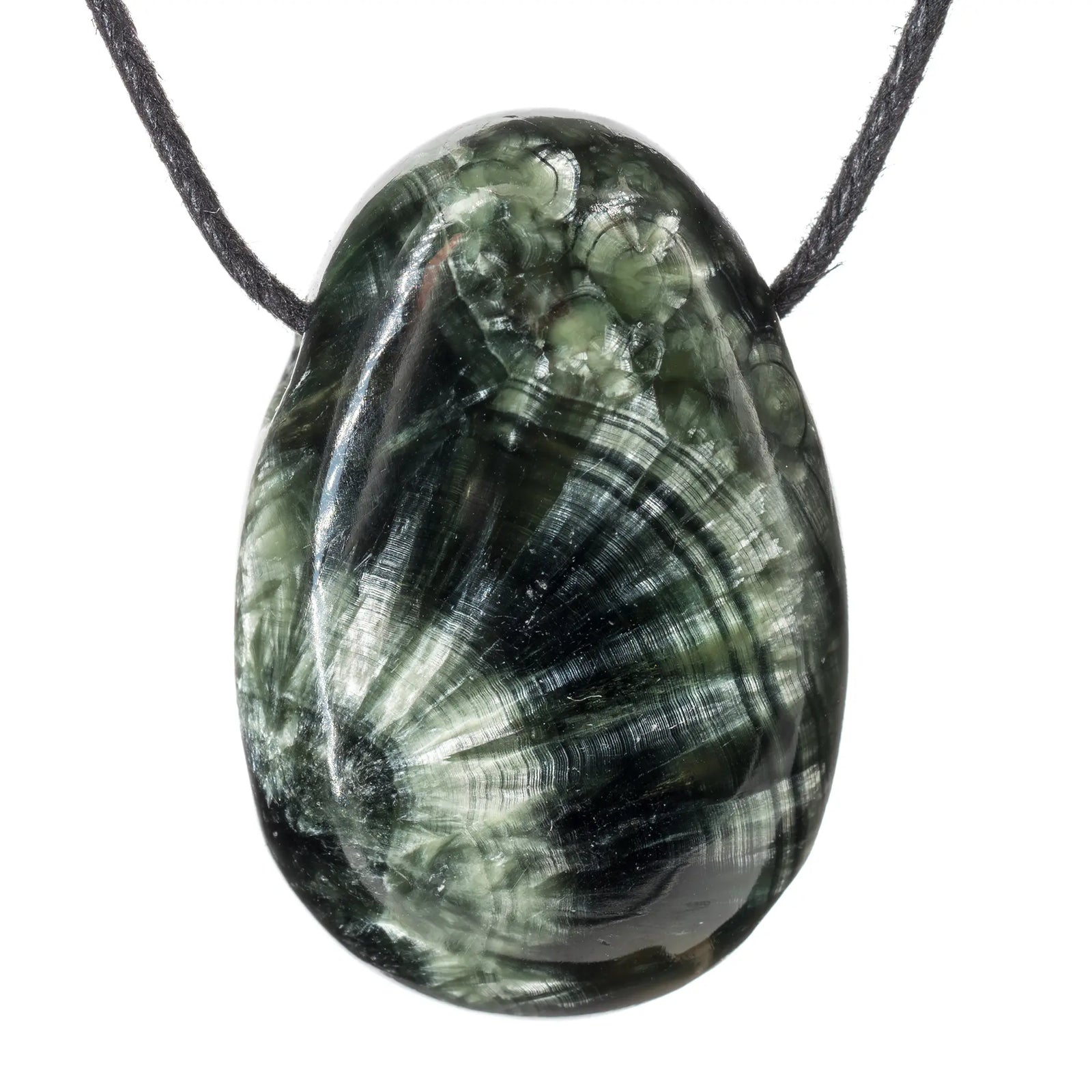 Pendentif Séraphinite - pierre percée - pendentif-seraphinite-percee-russie-srapc1 - CRISTAL SOURCES