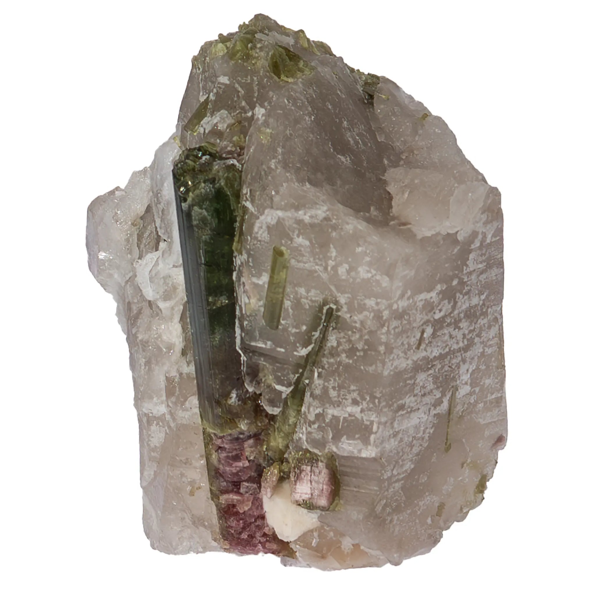 Cristal Tourmaline melon d'eau sur quartz - Coronel Murta