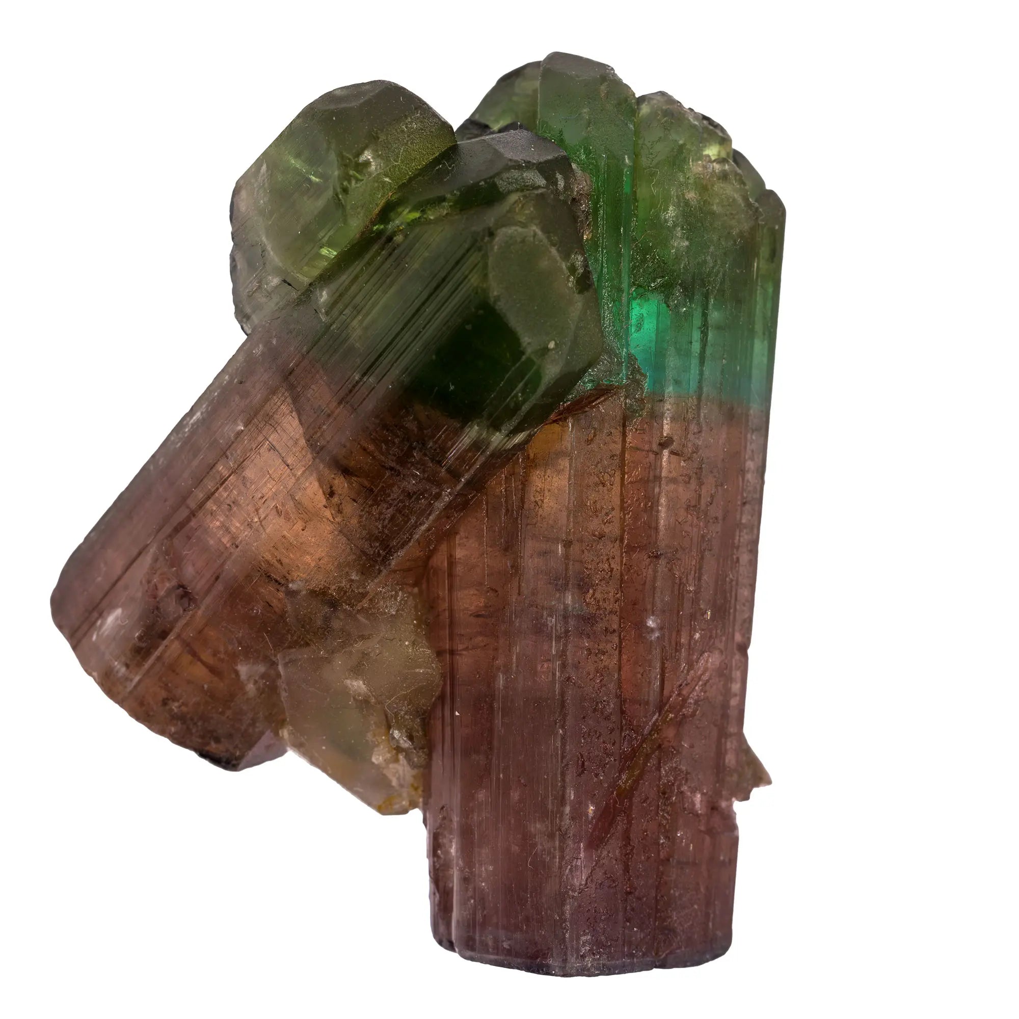 Tourmaline multicolore - verte, rose, bleue & jaune ! - blue cap - CRISTAL SOURCES