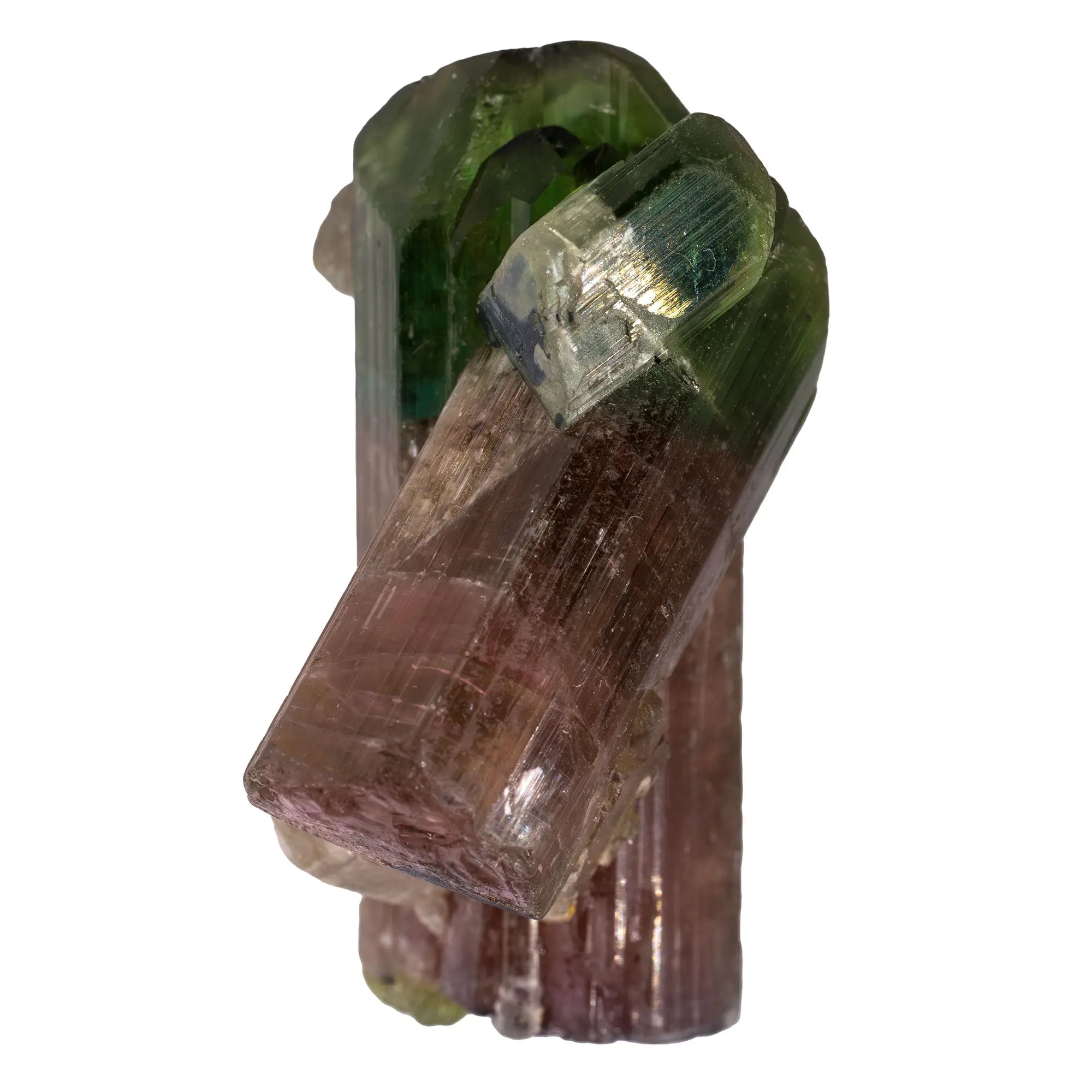 Tourmaline multicolore - verte, rose, bleue & jaune ! - blue cap - CRISTAL SOURCES