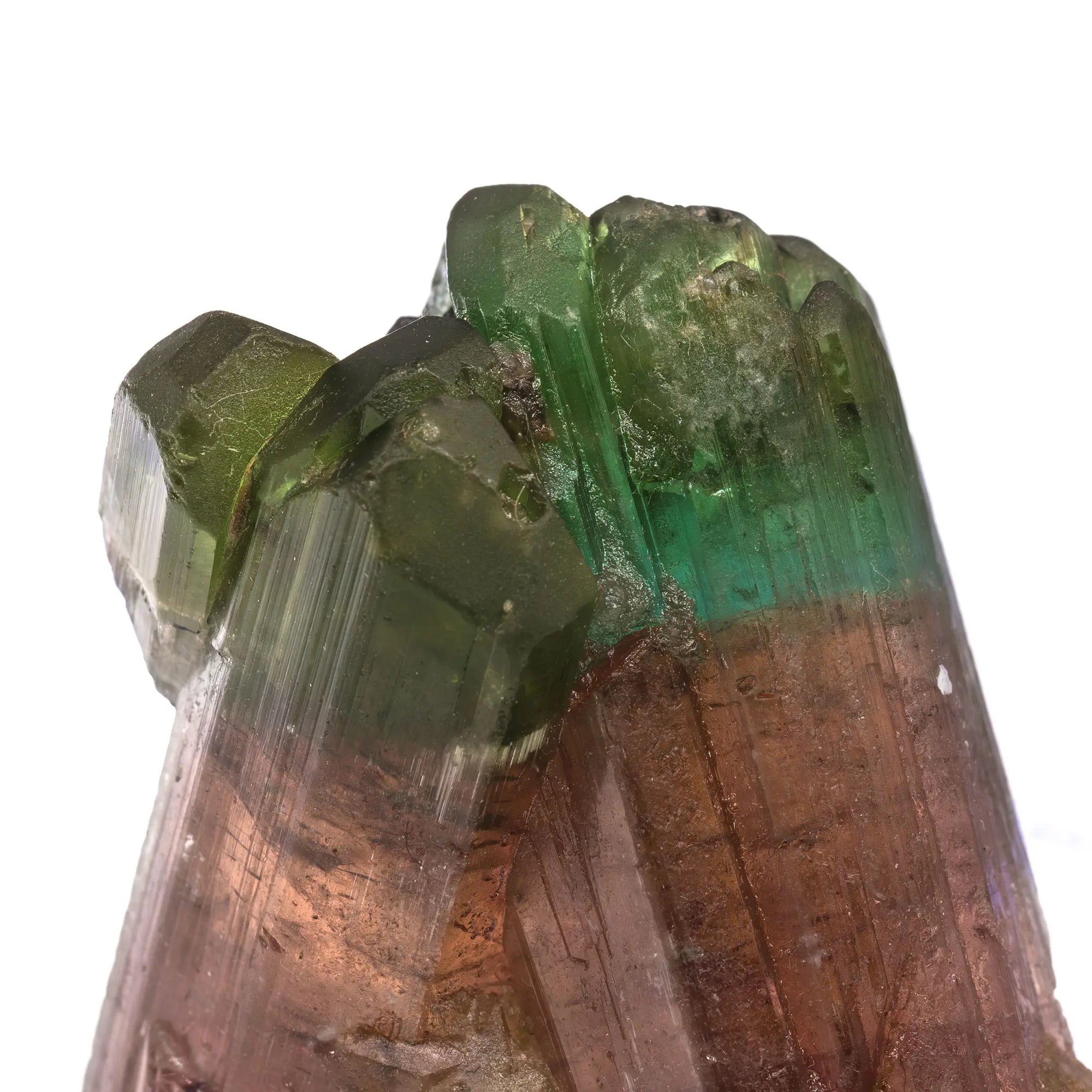 Tourmaline multicolore - verte, rose, bleue & jaune ! - blue cap - CRISTAL SOURCES
