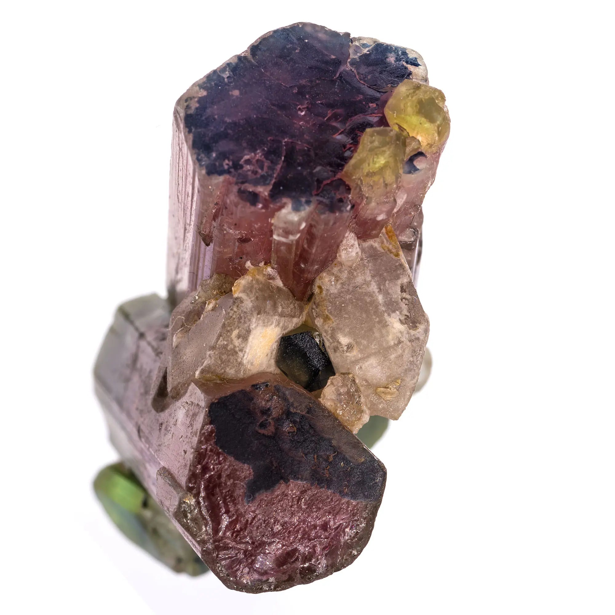 Tourmaline multicolore - verte, rose, bleue & jaune ! - blue cap - CRISTAL SOURCES