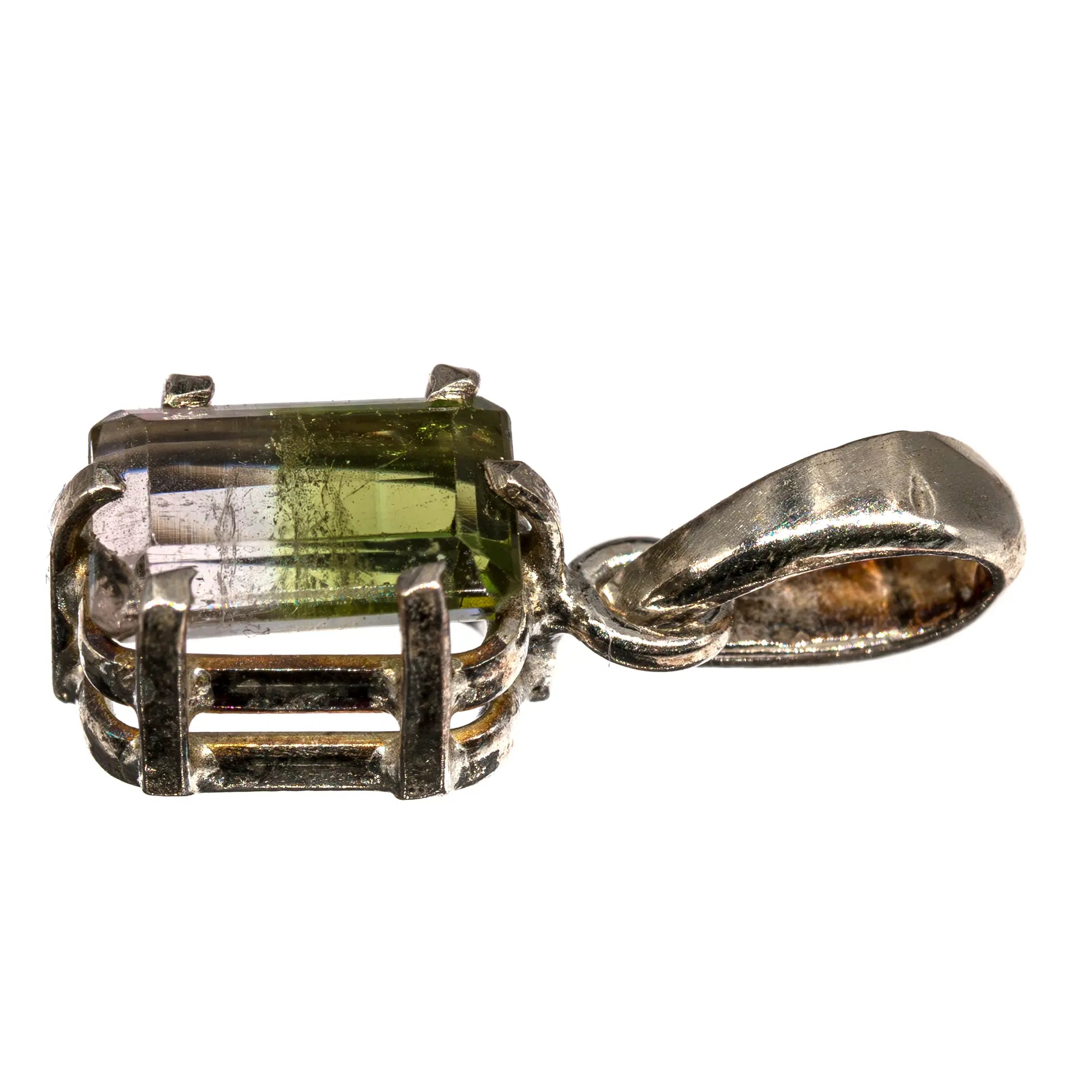 Pendentif Tourmaline Melon Eau argent - pierre facettée - pendentif-argent-tourmaline-melon-eau-gemme-bresil-tmepd3 - CRISTAL SOURCES