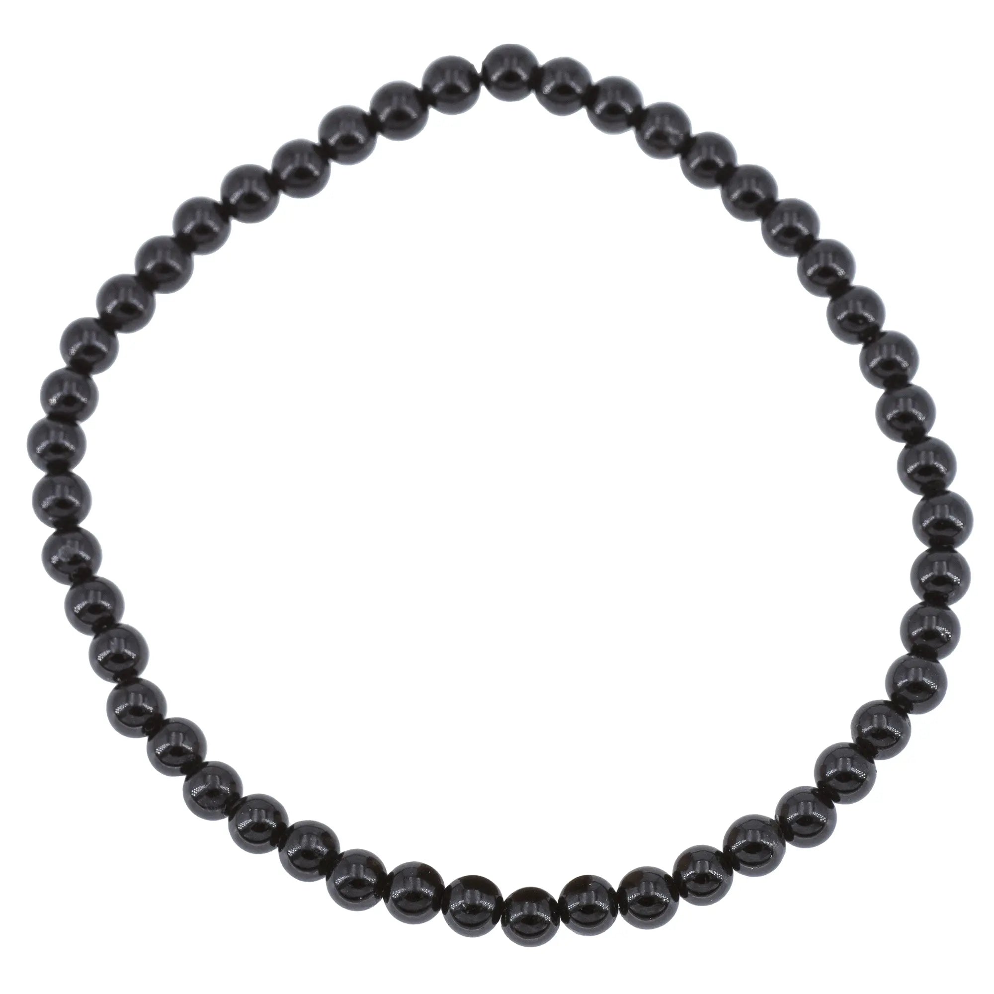 Bracelet Tourmaline noire perle ronde 4 mm - CRISTAL SOURCES