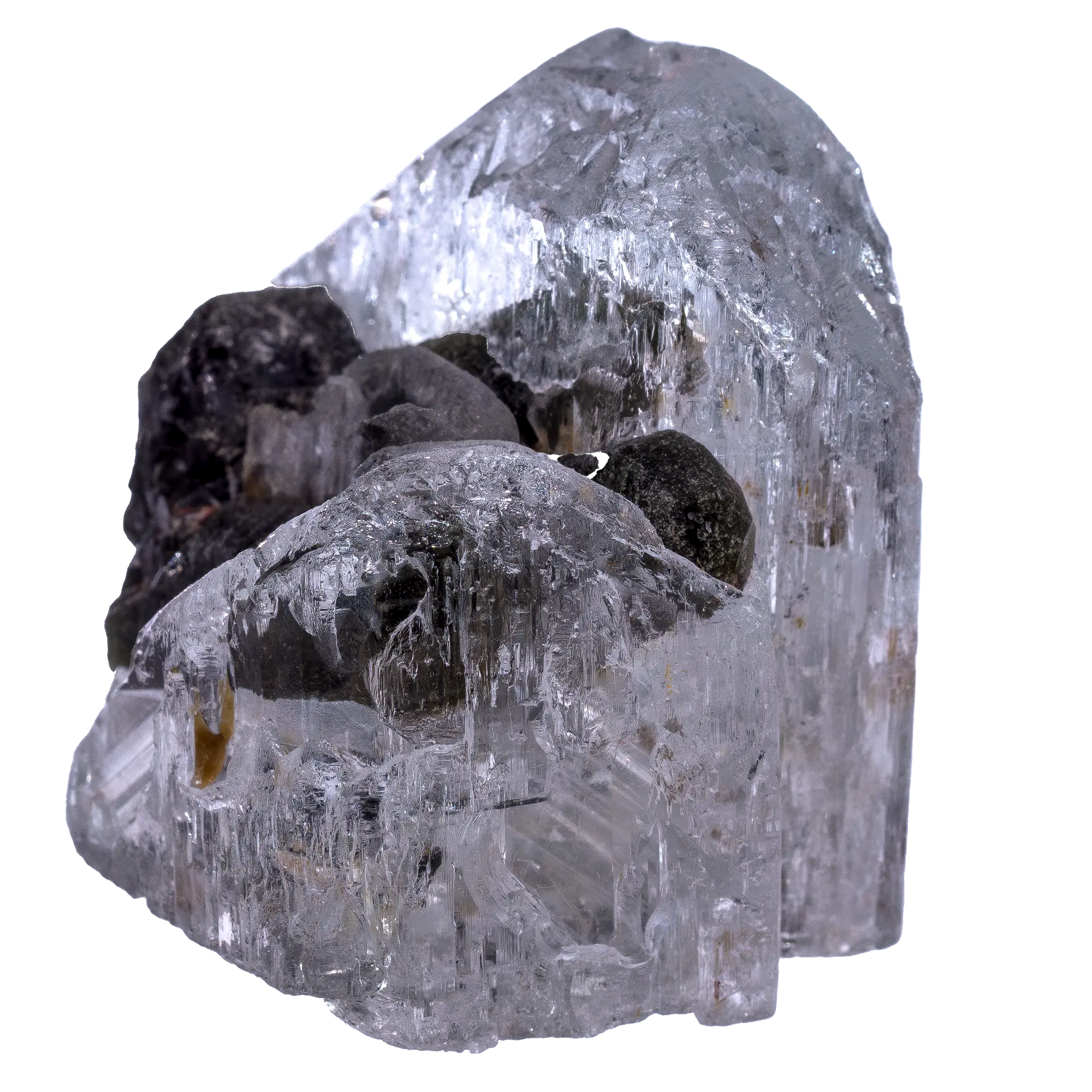 Topaze cristaux bruts avec Apatite verte - collection - CRISTAL SOURCES