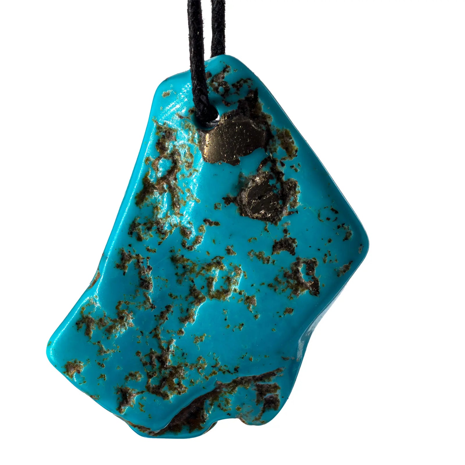 Pendentif Turquoise stabilisée - pierre percée - Mexique - 2.5 à 3 cm - pendentif-turquoise-stabilisee-percee-tqpc2 - CRISTAL SOURCES