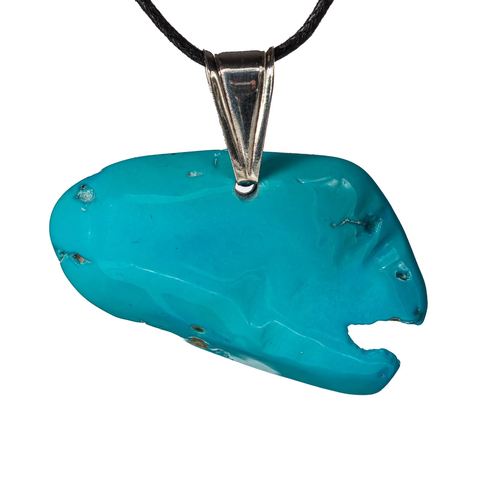 Pendentif turquoise argent - stabilisée - Arizona - pendentif-argent-turquoise-tqpd9 - CRISTAL SOURCES