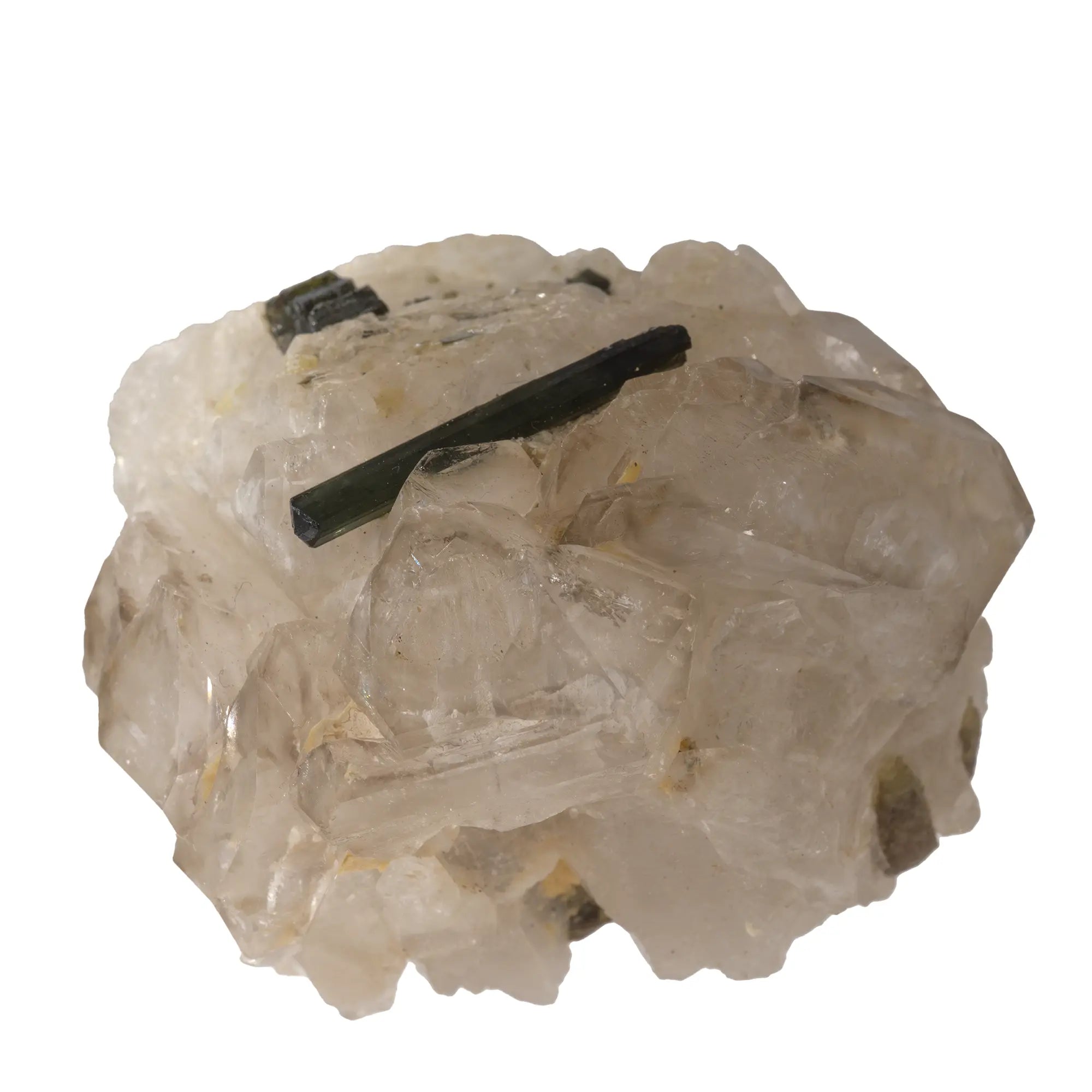 Cristaux Tourmaline verte sur quartz jacare - Brésil - CRISTAL SOURCES
