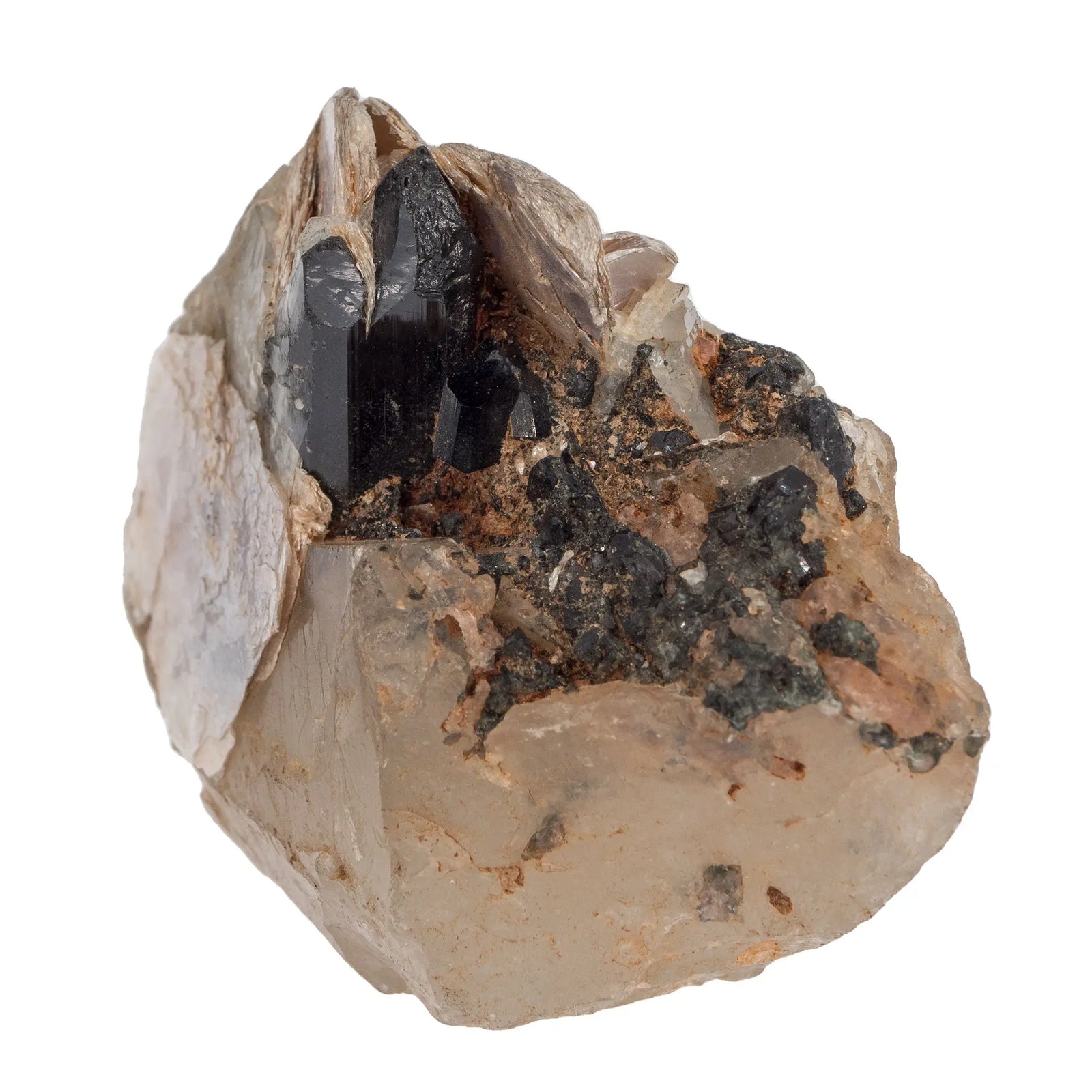 Tourmaline verte - Quartz - Muscovite - pierre brute - tourmaline-verte-brute-minas-gerais-bresil-tv4 - CRISTAL SOURCES