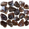 Collection d'agates de feu roulées du Mexique sur fond blanc, pierres naturelles polies aux nuances brunes, rouges, grises et blanches, idéales pour la collection de minéraux, la décoration et la lithothérapie.