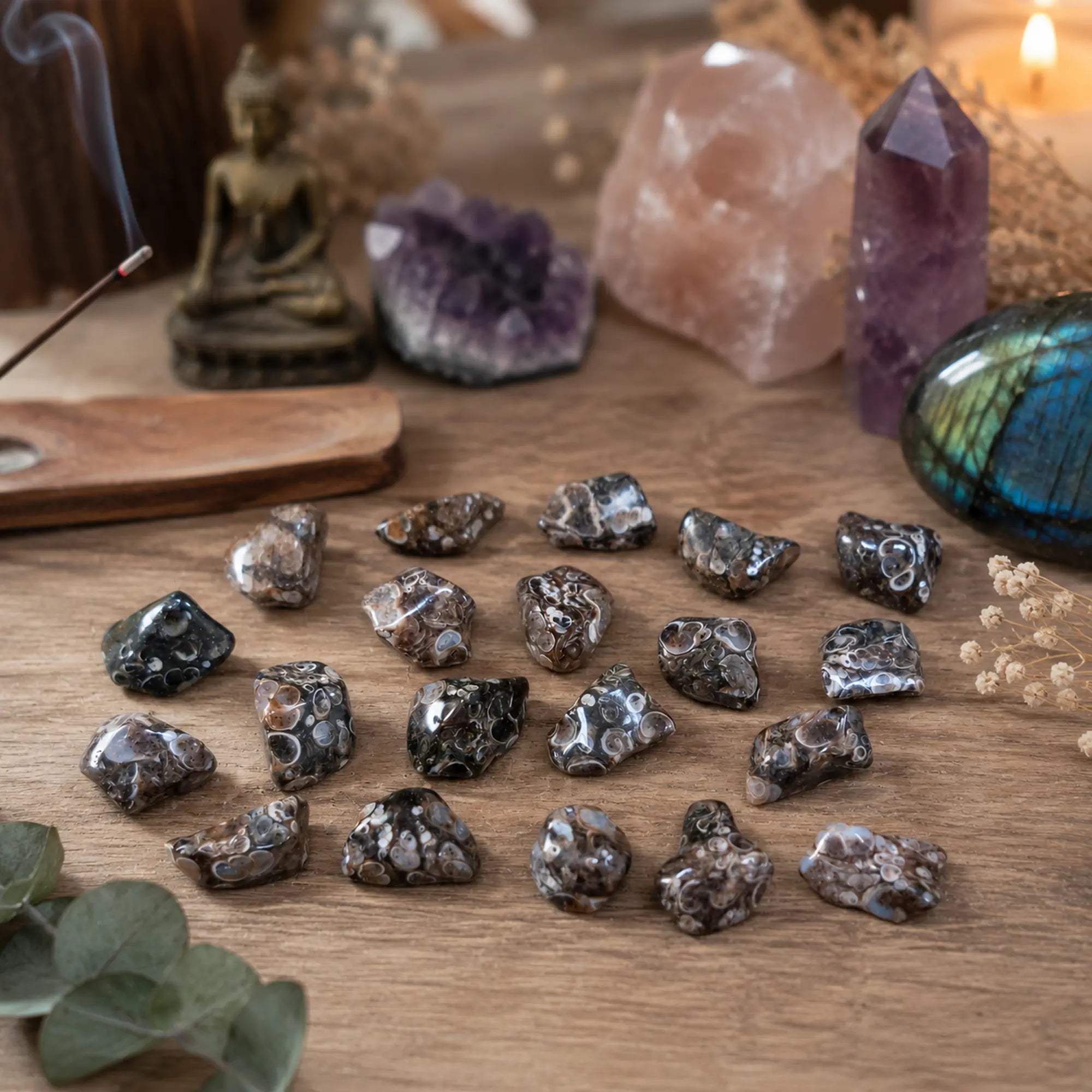 L'agate fossile peut être utilisée en lithothérapie pour ses vertus