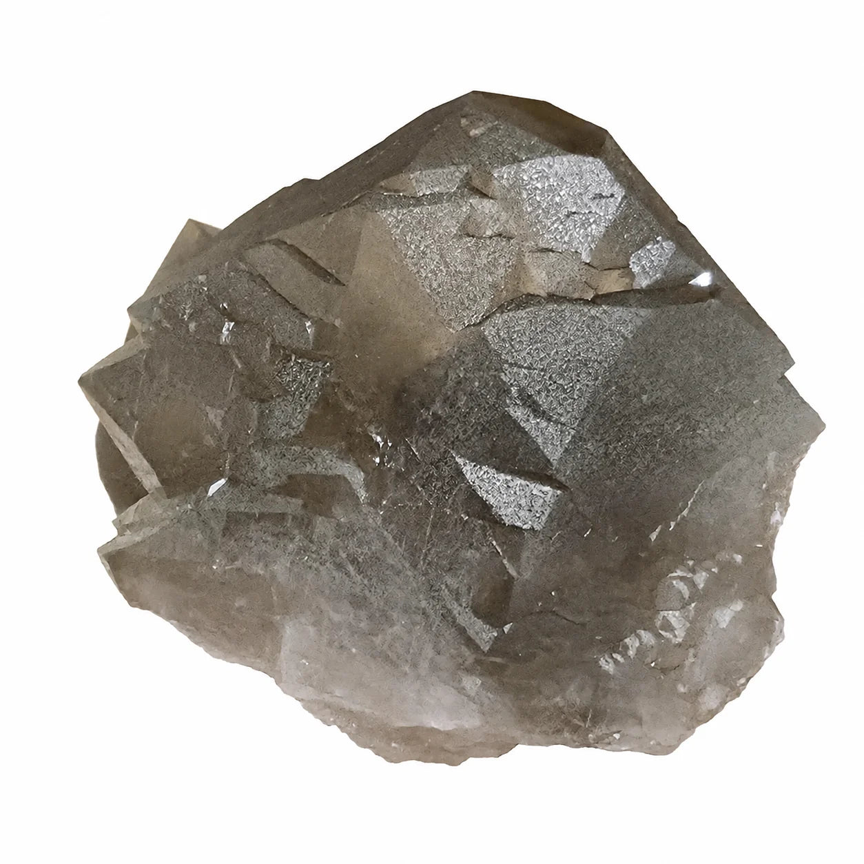 Quartz fumé gwindel provenant de Talèfre, Mont Blanc, France, avec cristaux automorphes, faces brillantes et croissance spiralée typique des quartz alpins de collection.