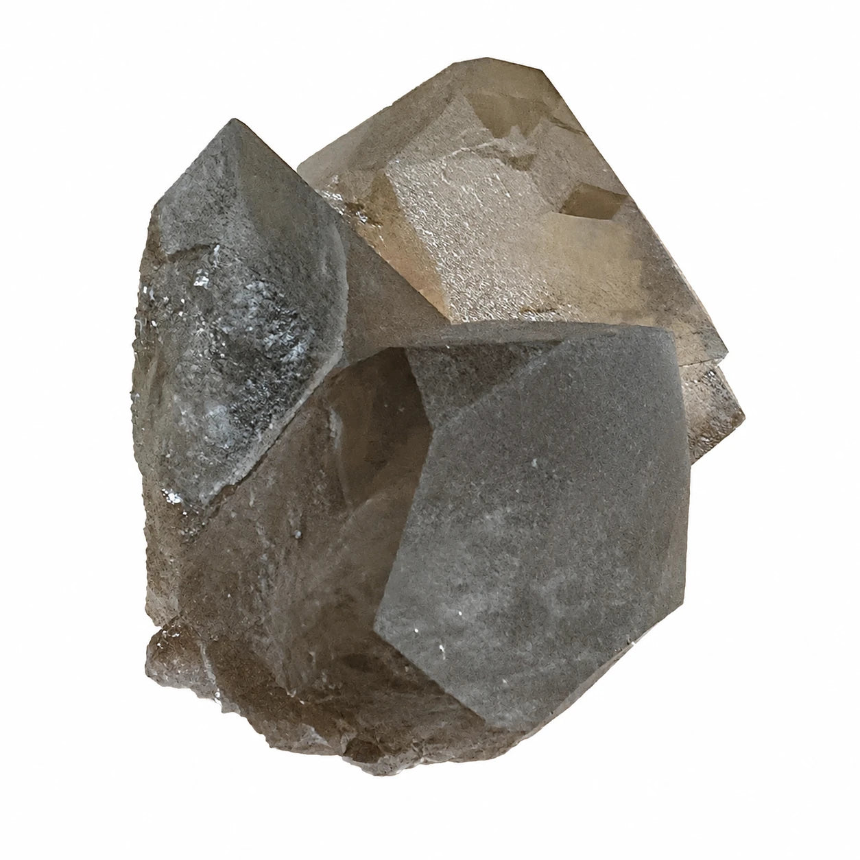 Spécimen de quartz fumé gwindel de Talèfre dans le massif du Mont Blanc, France, présentant plusieurs pointes cristallisées et une teinte brun fumé naturelle très esthétique.