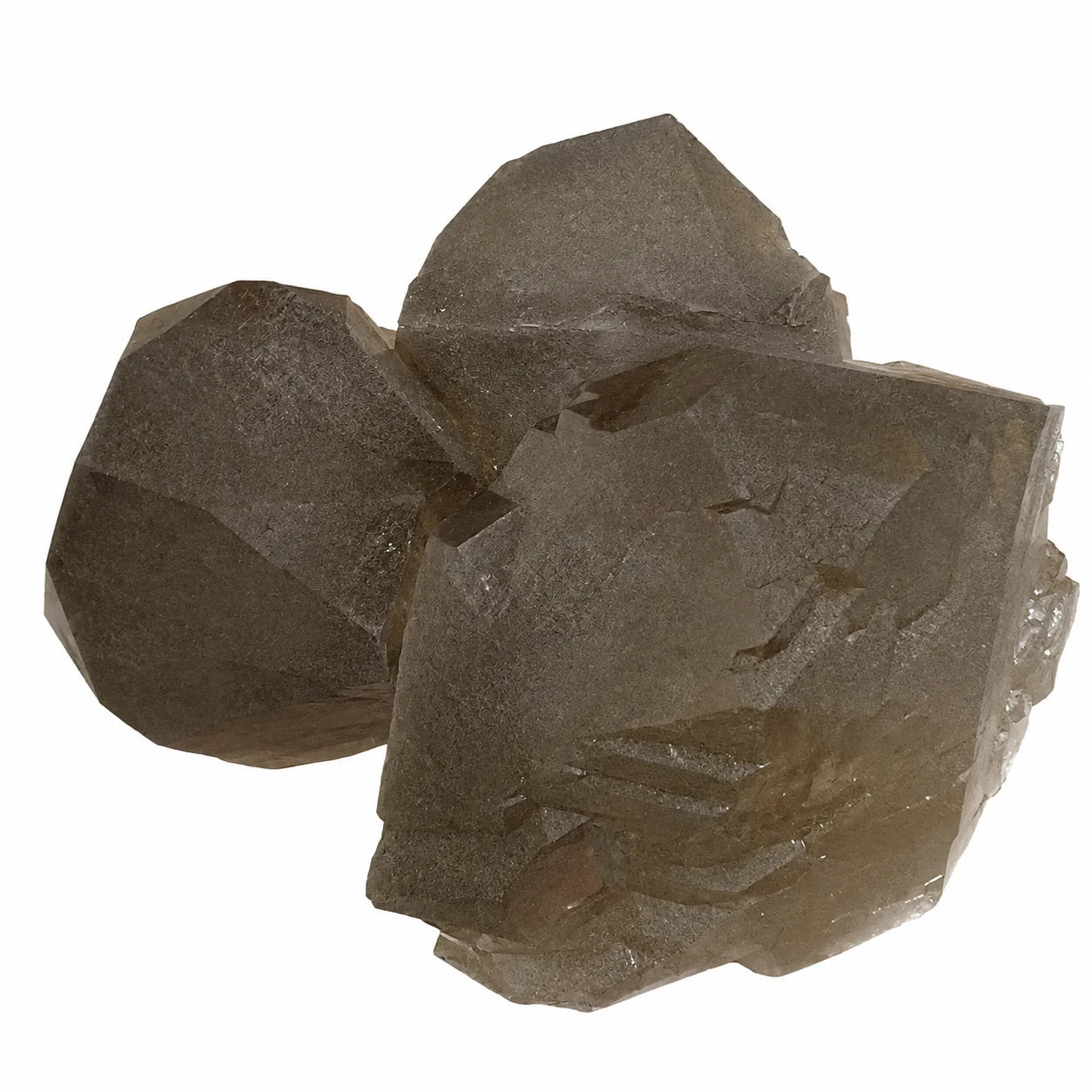 Quartz fumé gwindel alpin provenant de Talèfre, massif du Mont Blanc, France, avec cristaux imbriqués, éclat vitreux naturel et architecture minérale exceptionnelle.