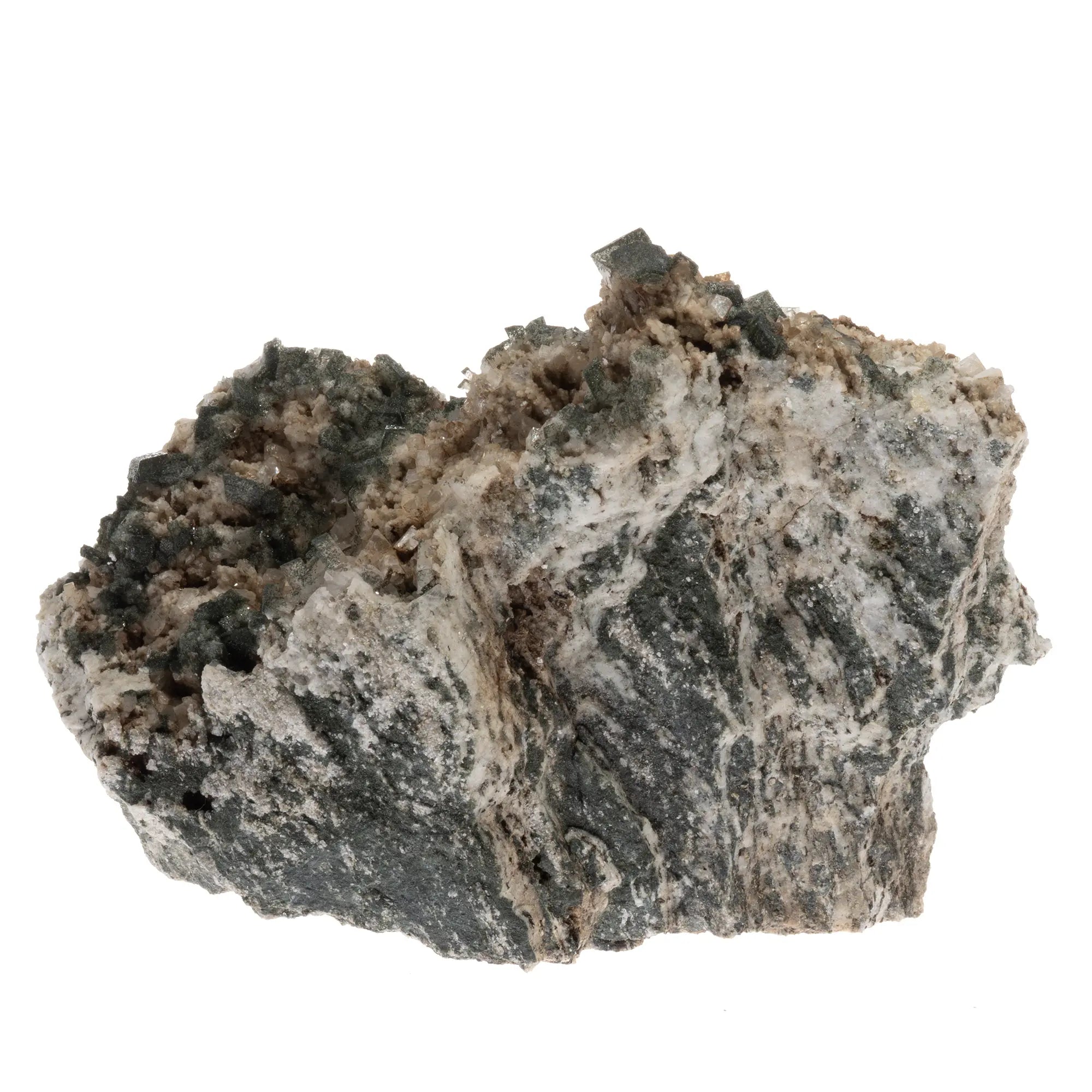 Adulaire avec quartz et chlorite Wannihorn Suisse détail cristallisation alpine