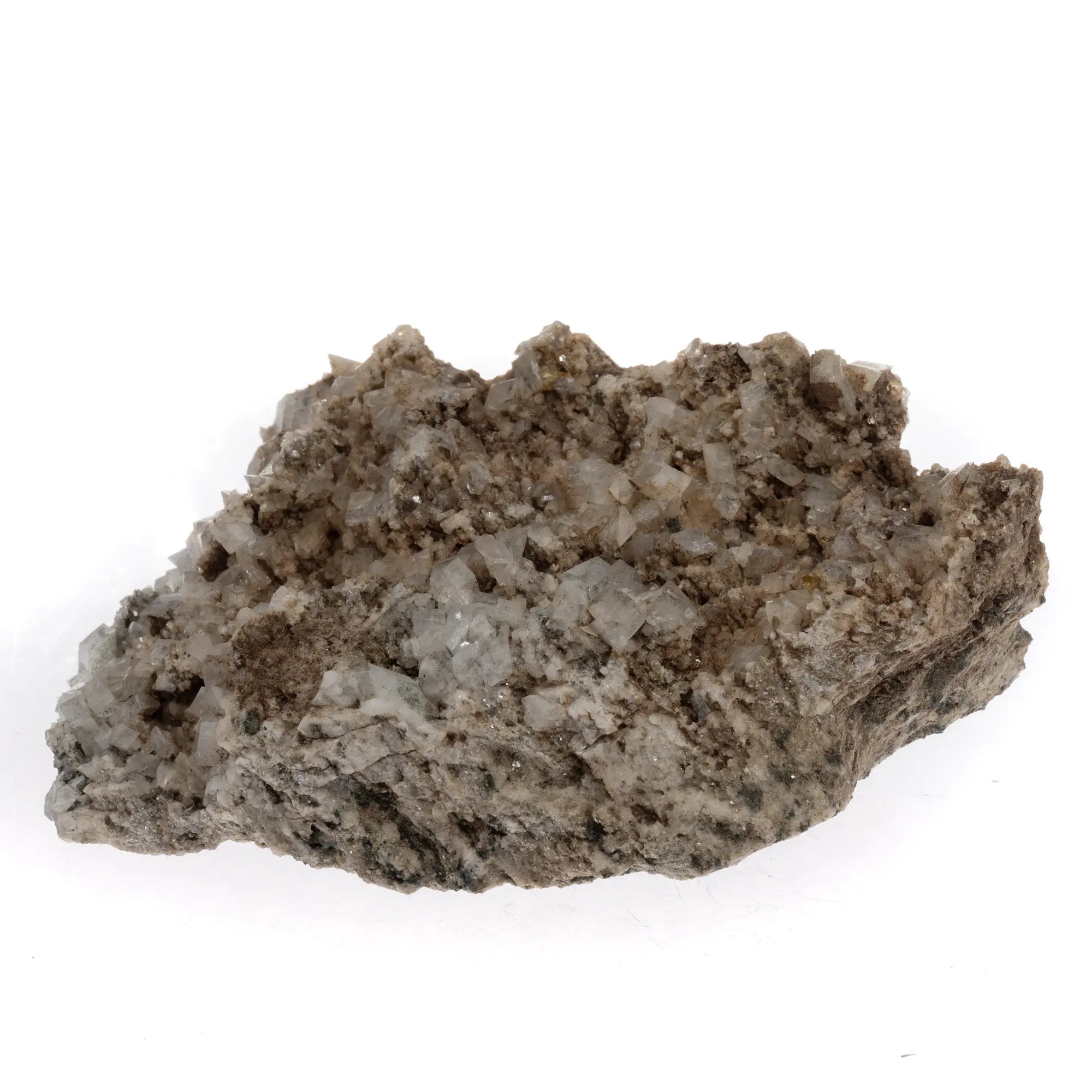 Adulaire blanche avec titanite dorée cristaux sur gangue - Suisse