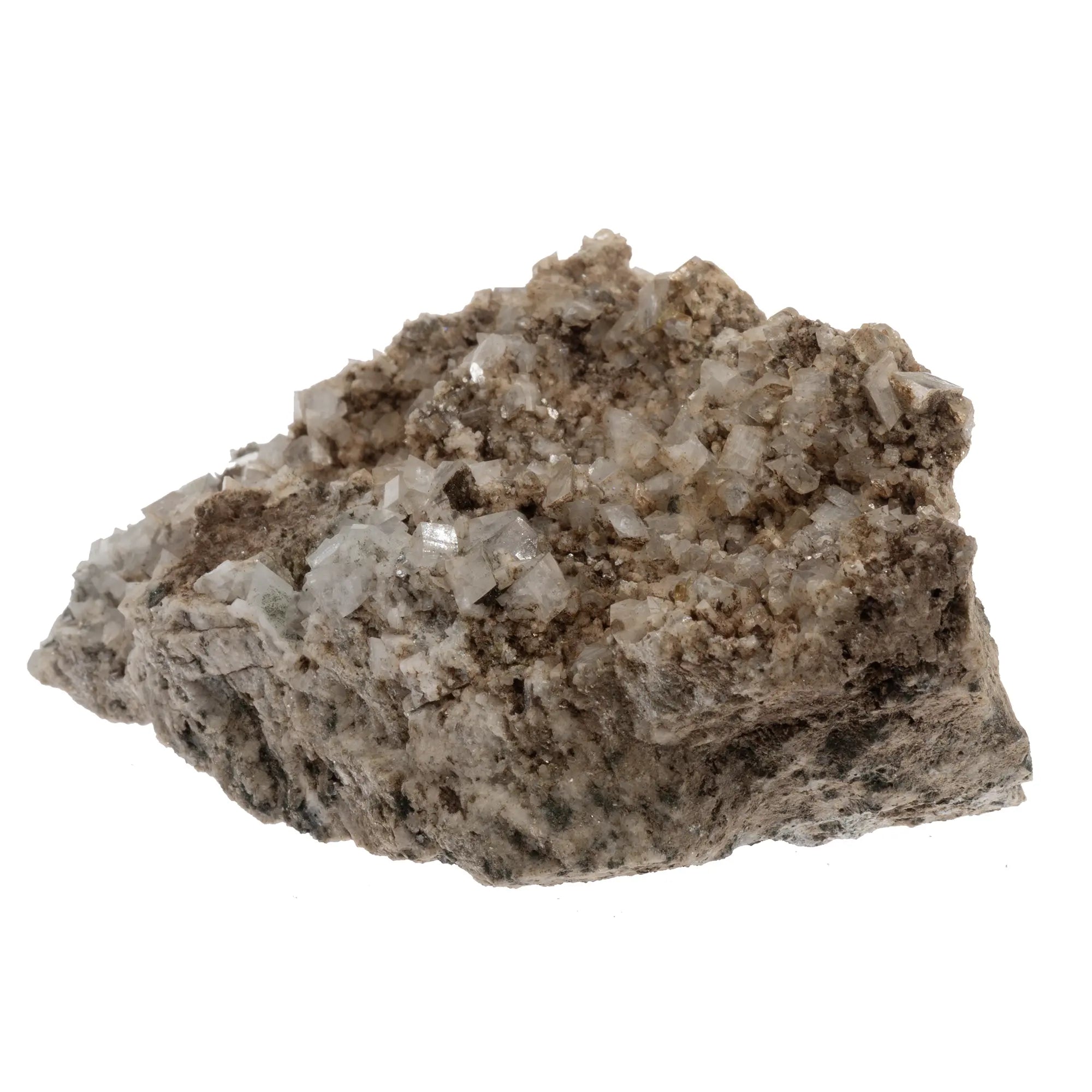 Adulaire blanche avec titanite dorée cristaux sur gangue - Suisse