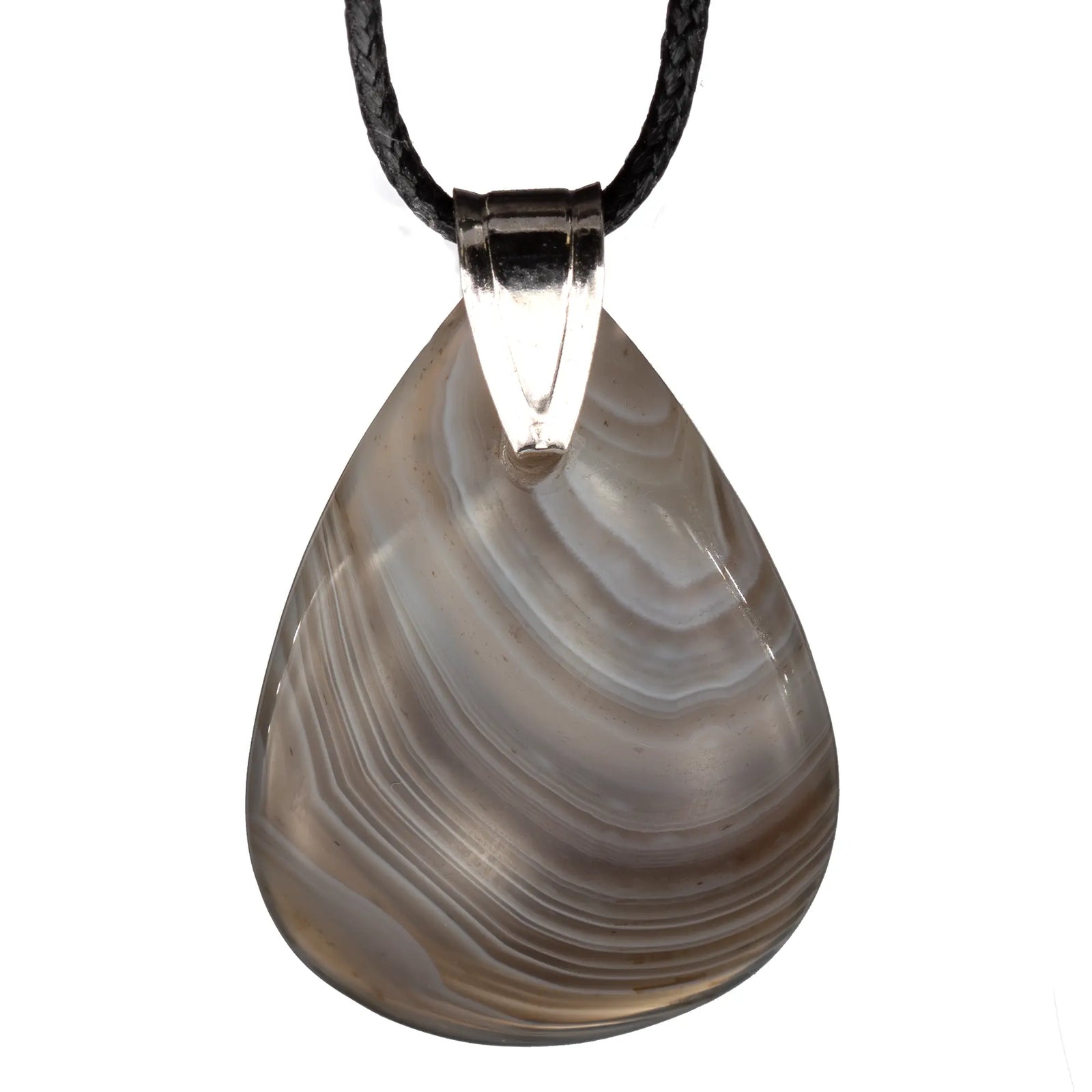 Pendentif Agate Botswana en argent 925 – monté dans notre atelier