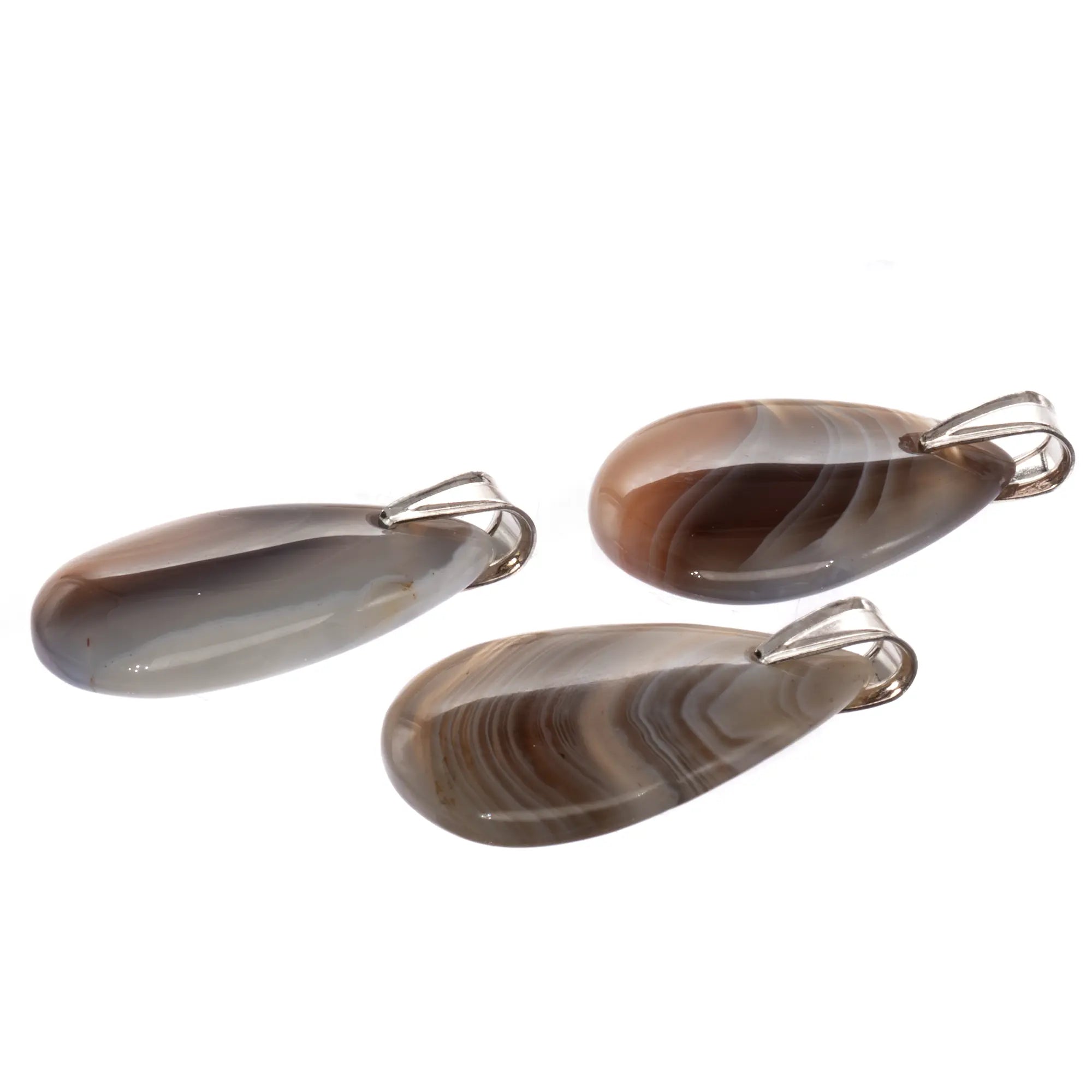 Pendentif Agate Botswana en argent 925 – monté dans notre atelier