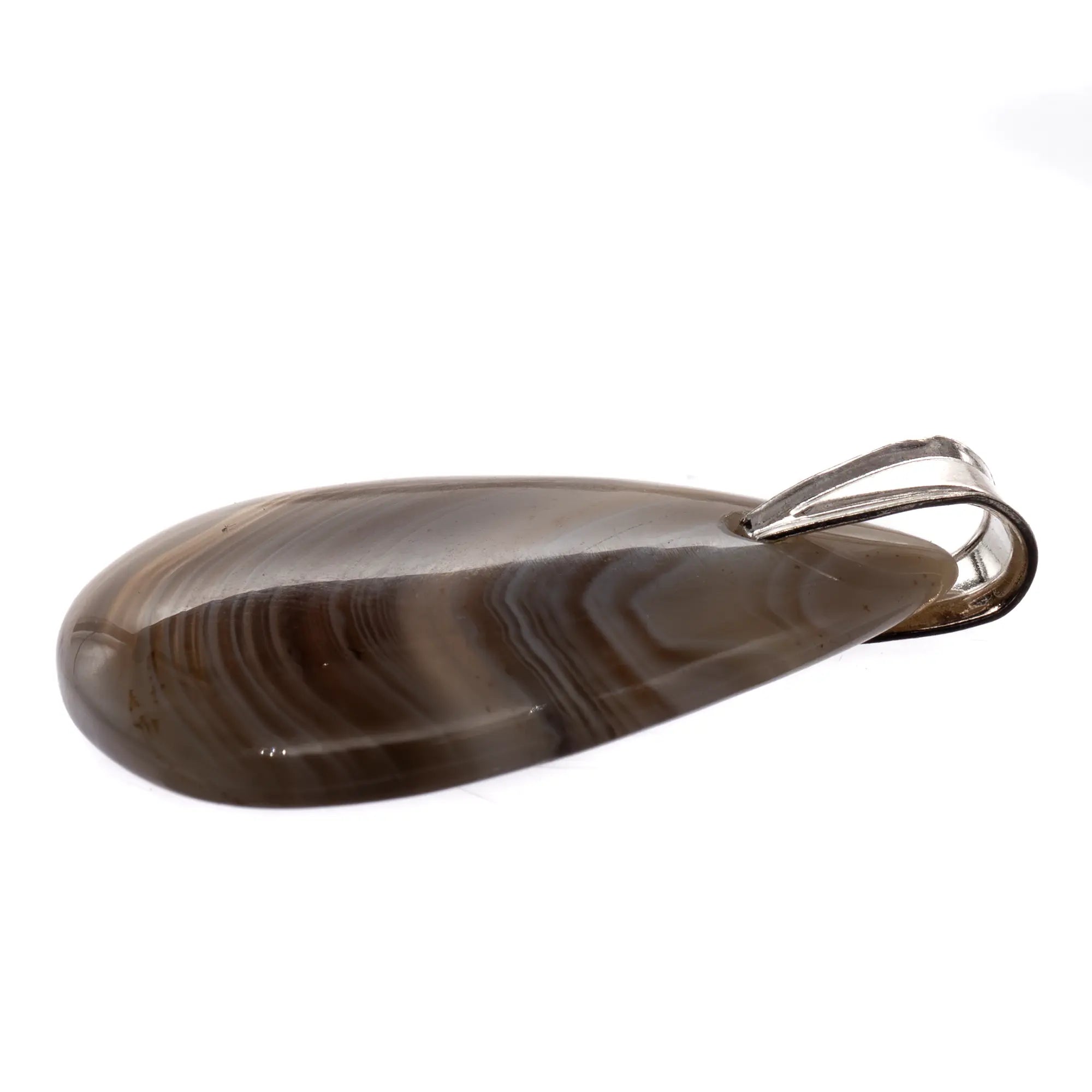 Pendentif Agate Botswana en argent 925 – monté dans notre atelier