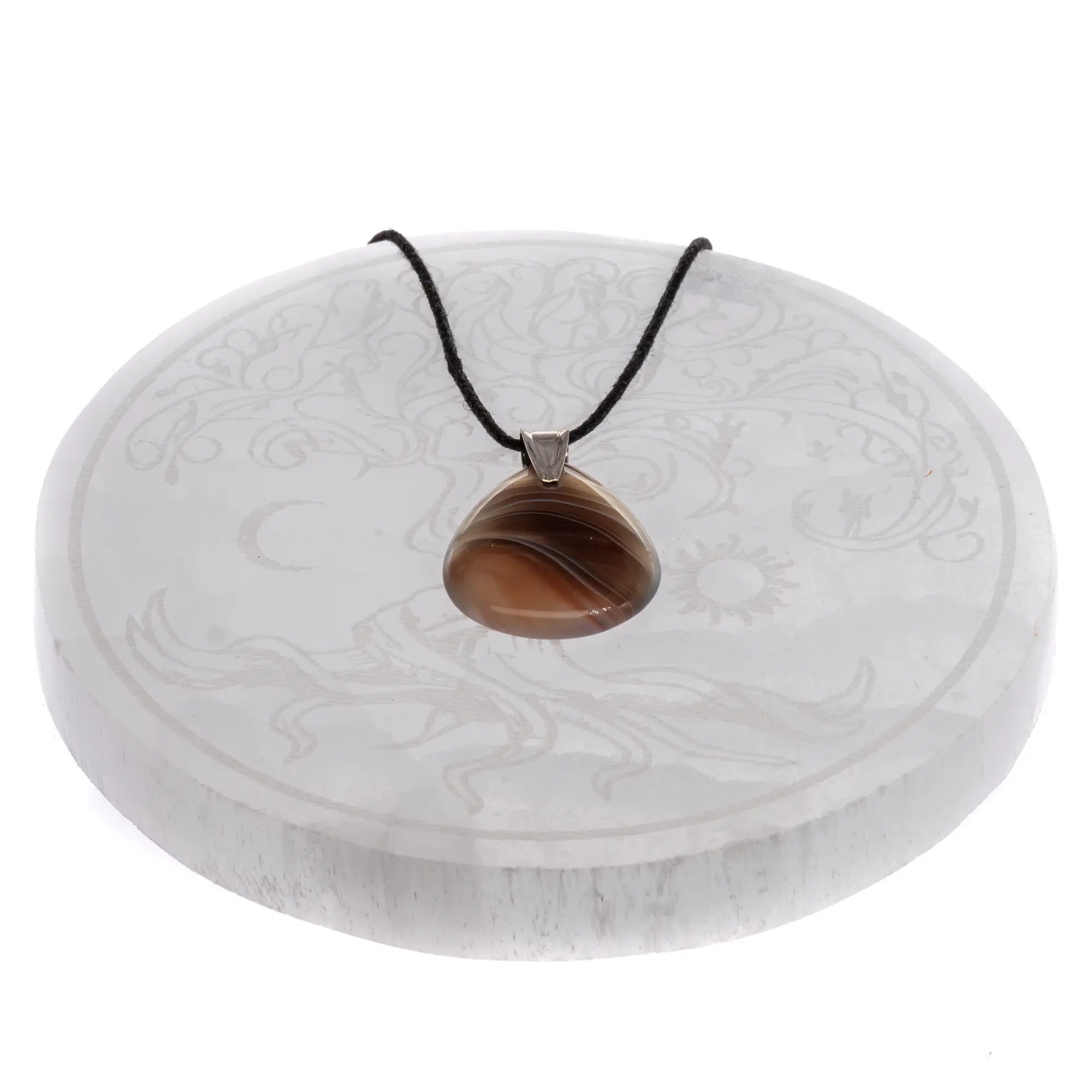 Pendentif Agate Botswana en argent 925 – monté dans notre atelier