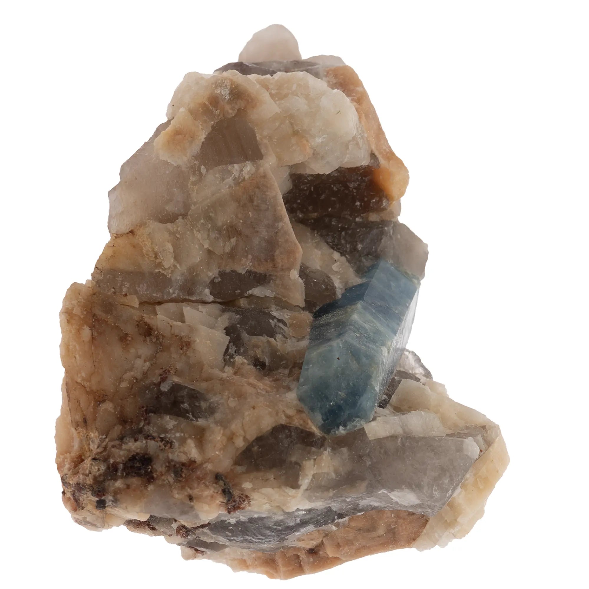 Aigue marine bleue cristal sur matrice - Brésil