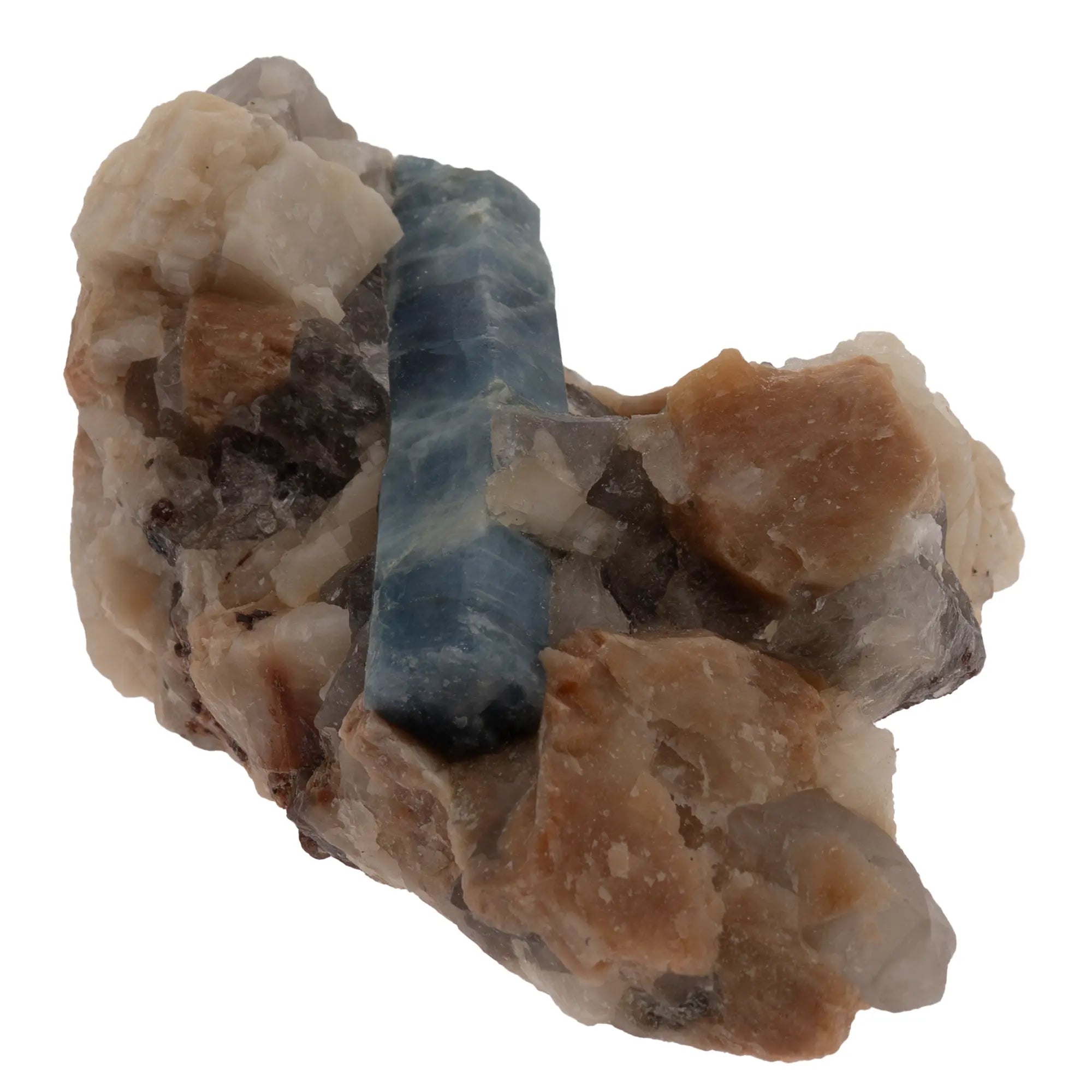 Aigue marine bleue cristal sur matrice - Brésil