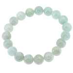 Bracelet Aigue-marine perle ronde 10mm  - CRISTAL SOURCES