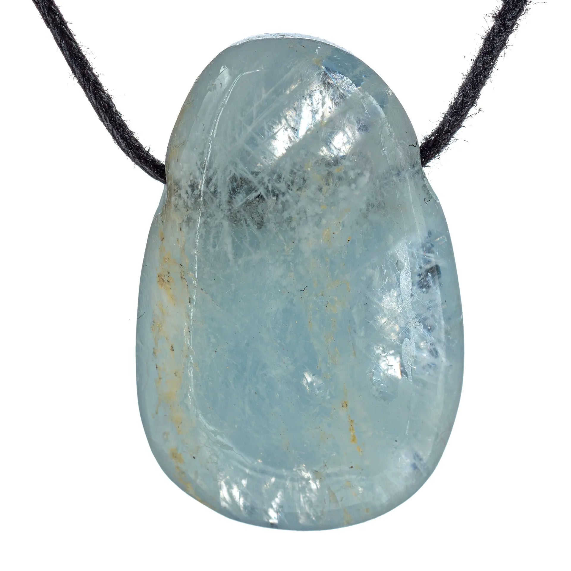 Pendentif Avec Un Cube En Cristal Aigue Marine Bijoux Pacifique B-PEN