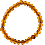 Bracelet Ambre naturel perle ronde 6mm  - CRISTAL SOURCES