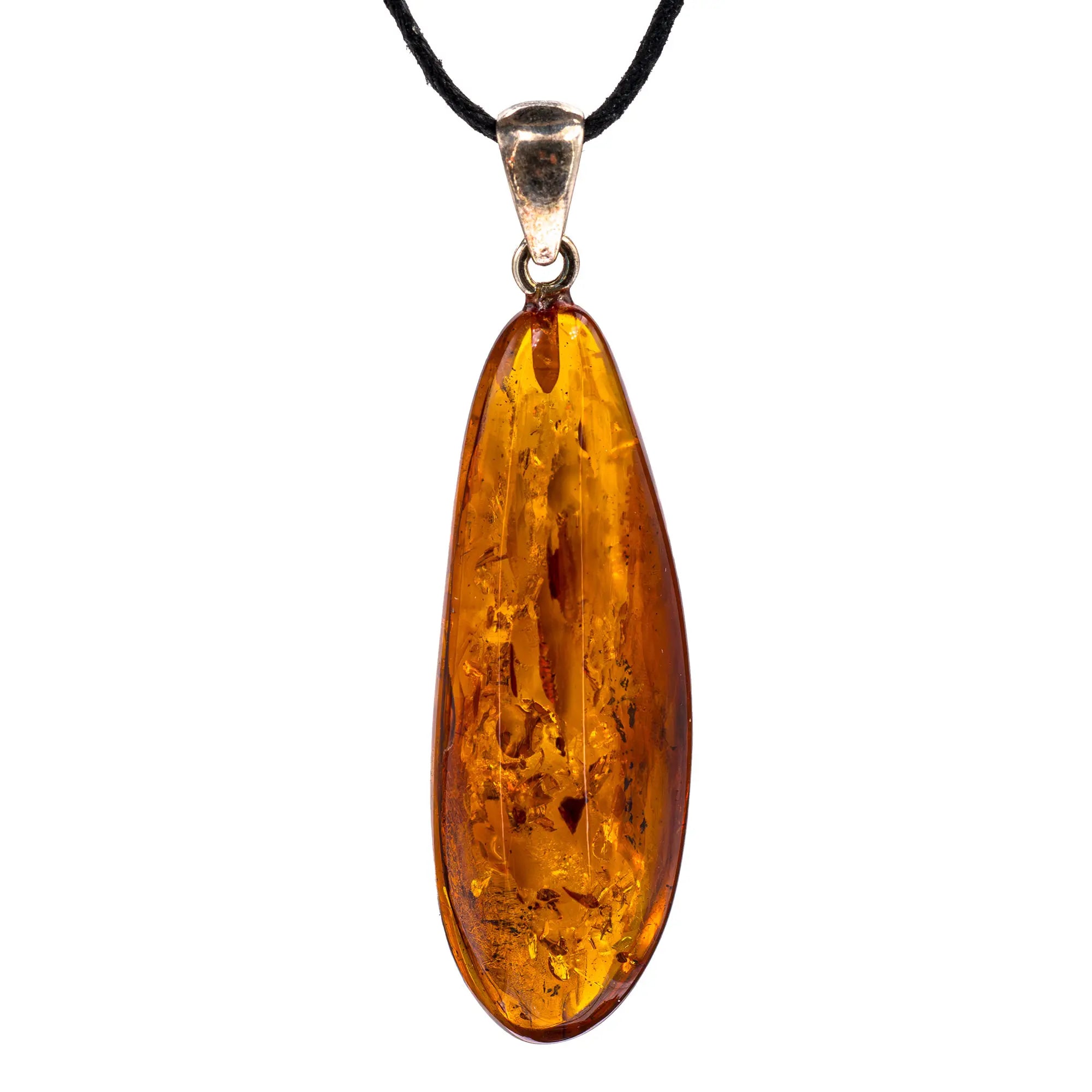 Pendentif Ambre argent - CRISTAL SOURCES