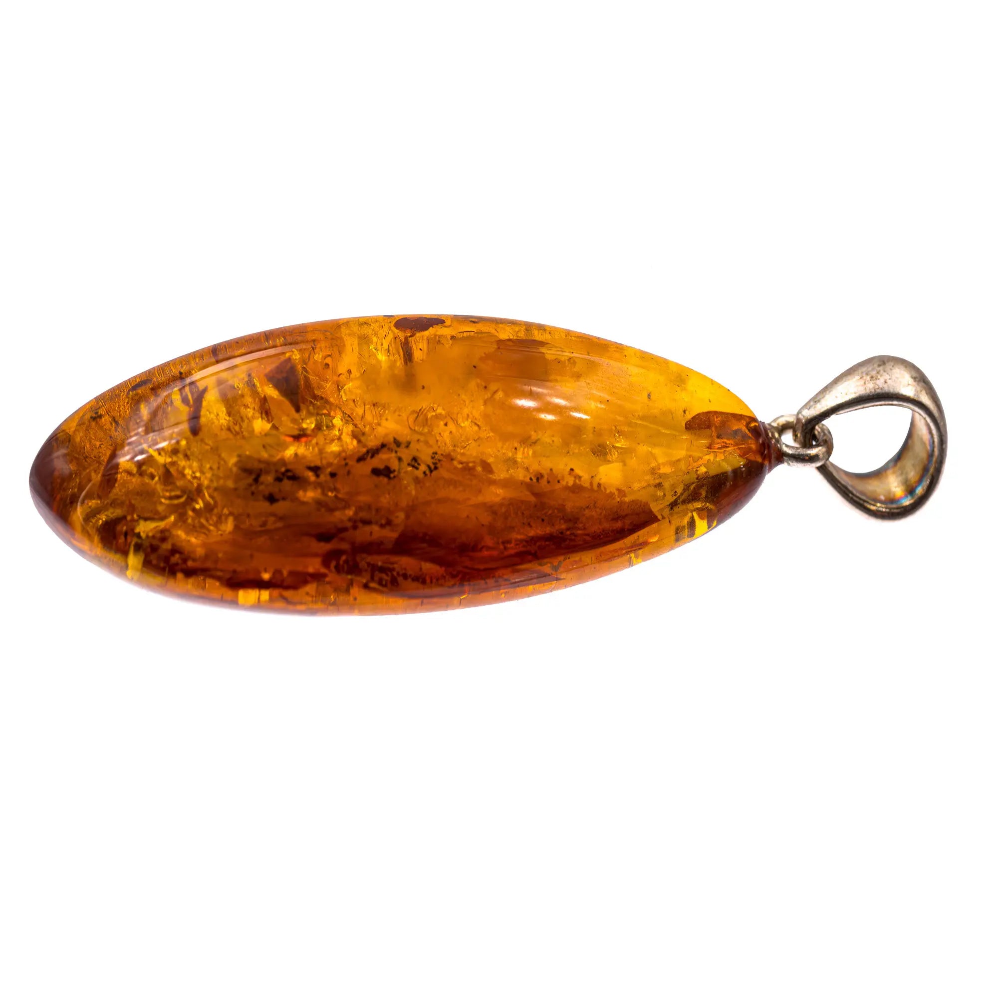 Pendentif Ambre argent - CRISTAL SOURCES