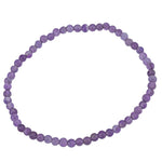 Bracelet Améthyste perle ronde 4mm  - CRISTAL SOURCES