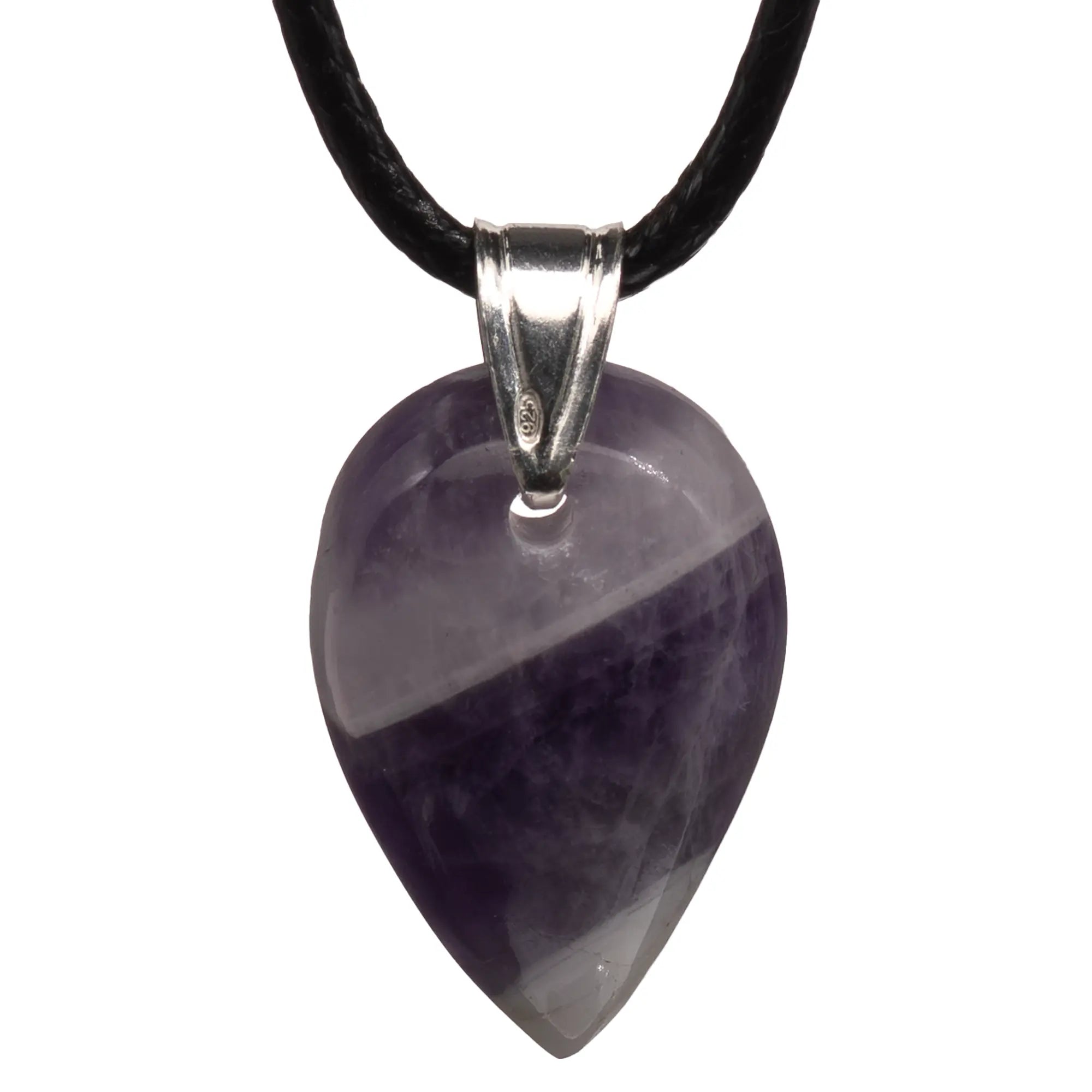 Pendentif Améthyste chevron avec argent - Pendentif - CRISTAL SOURCES