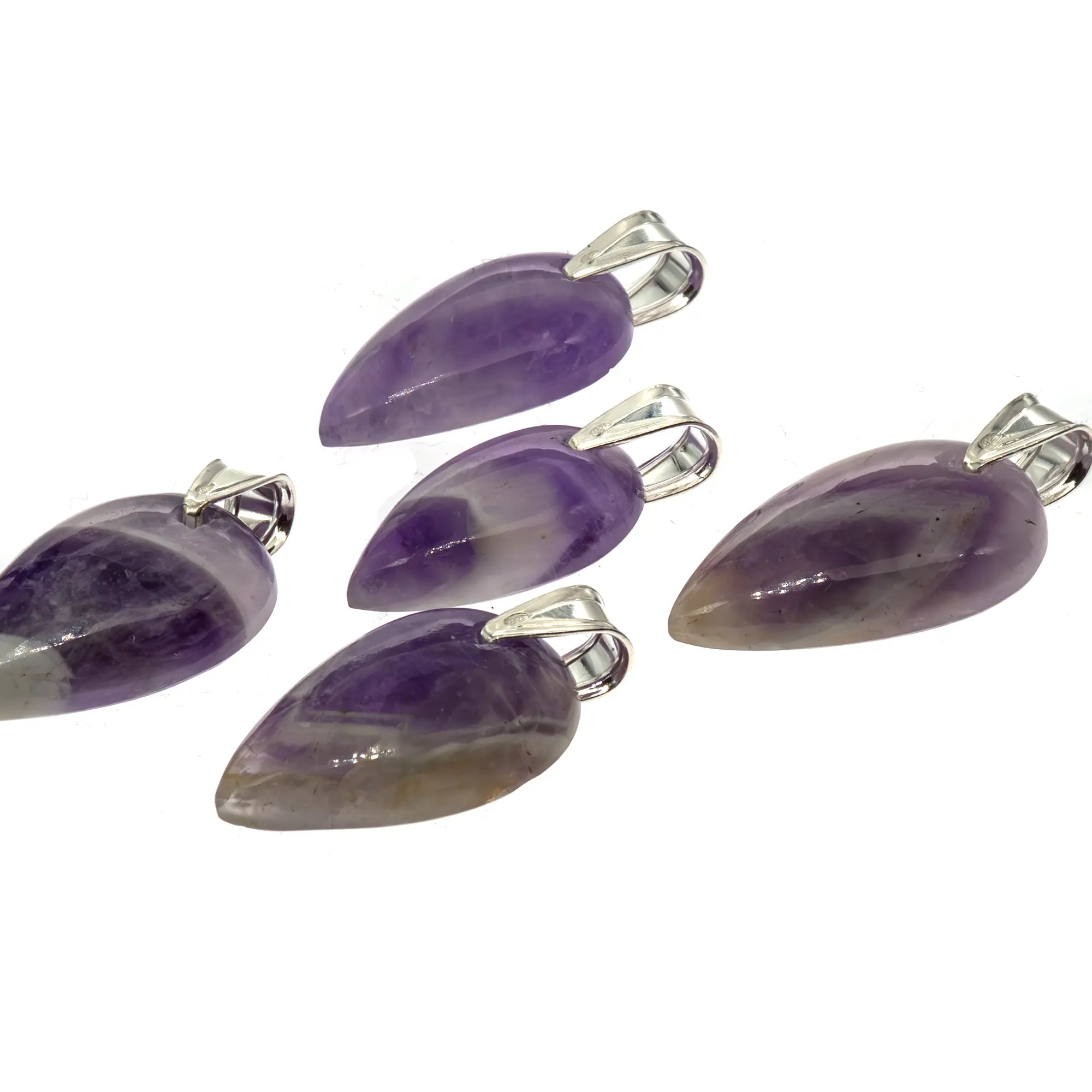 Pendentif Améthyste chevron avec argent - Pendentif - CRISTAL SOURCES