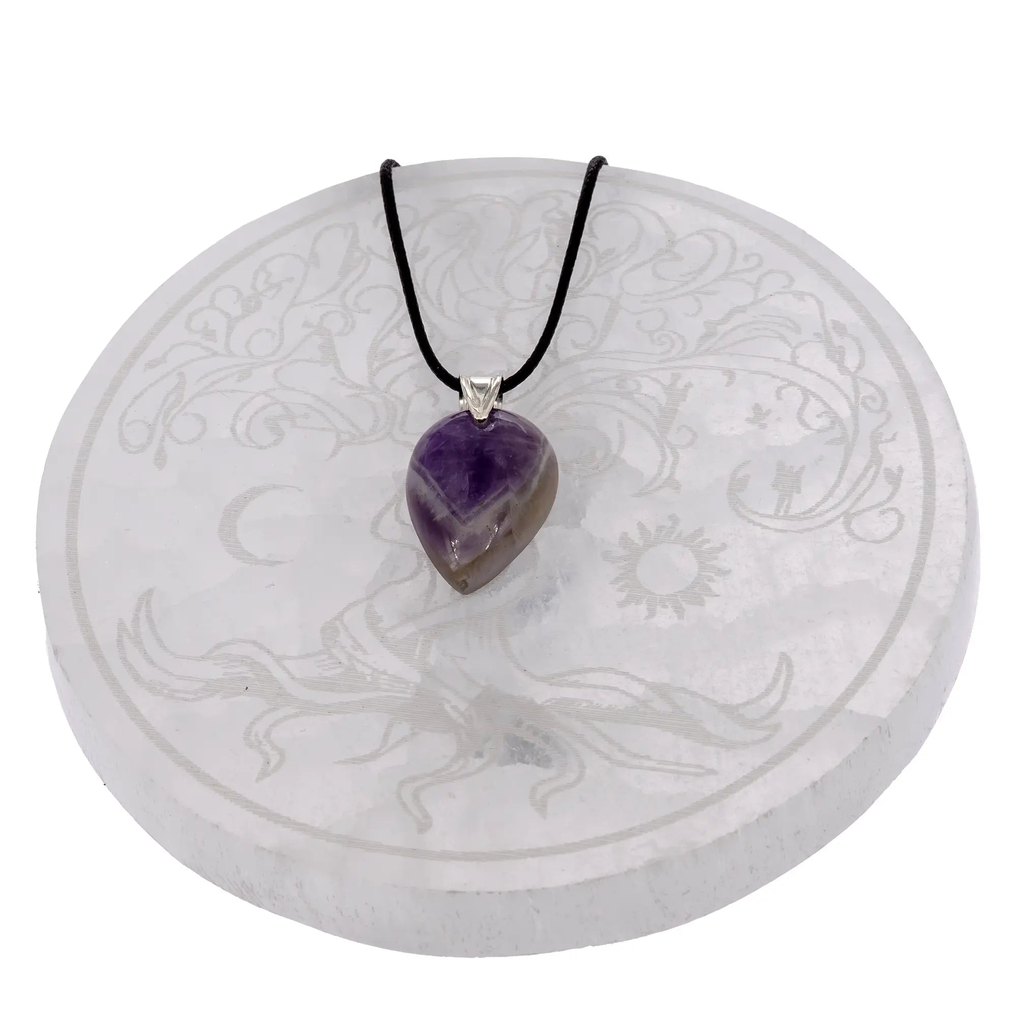 Pendentif Améthyste chevron avec argent - Pendentif - CRISTAL SOURCES