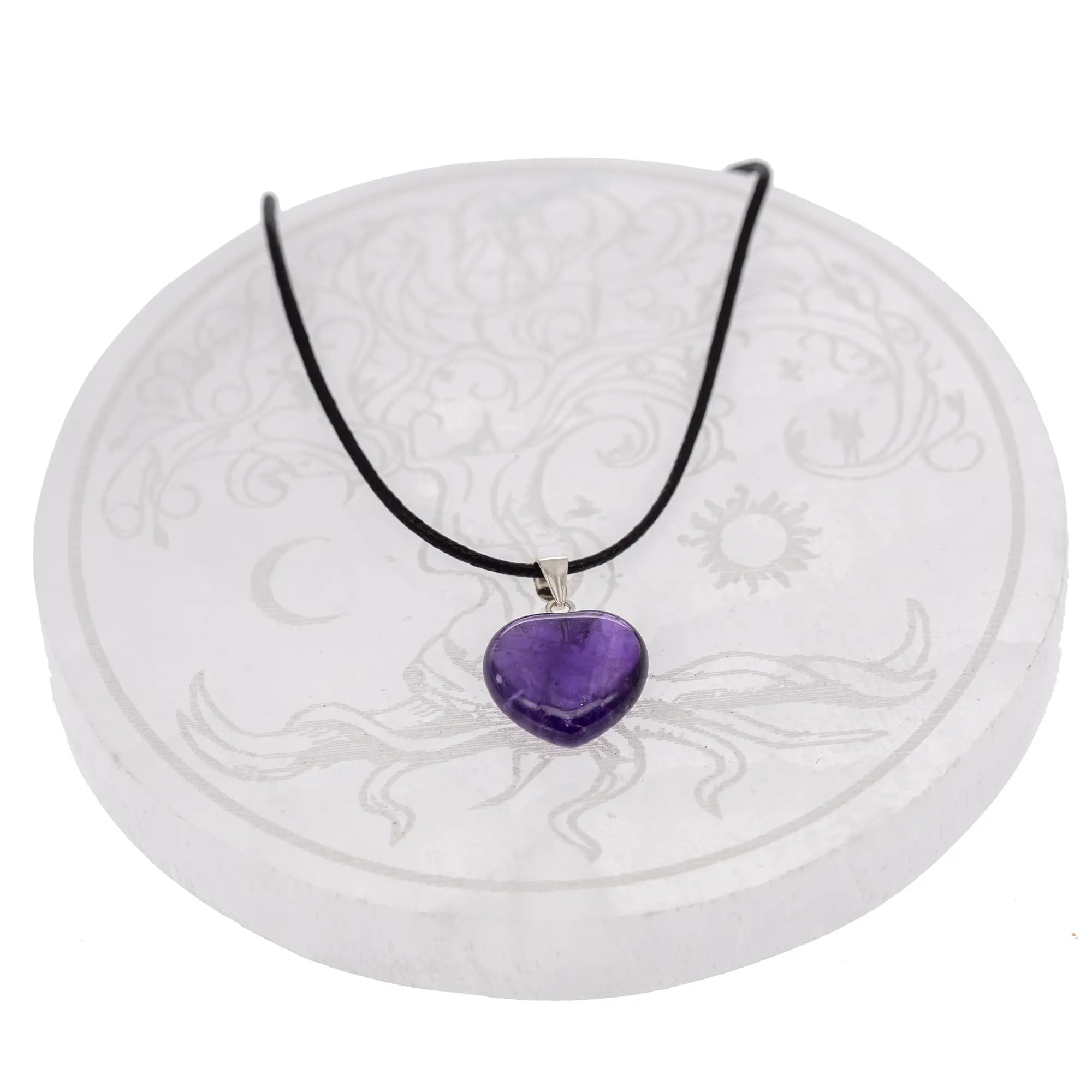Pendentif Améthyste coeur sur bélière argent - pendentif-amethyste-coeur-argent - CRISTAL SOURCES