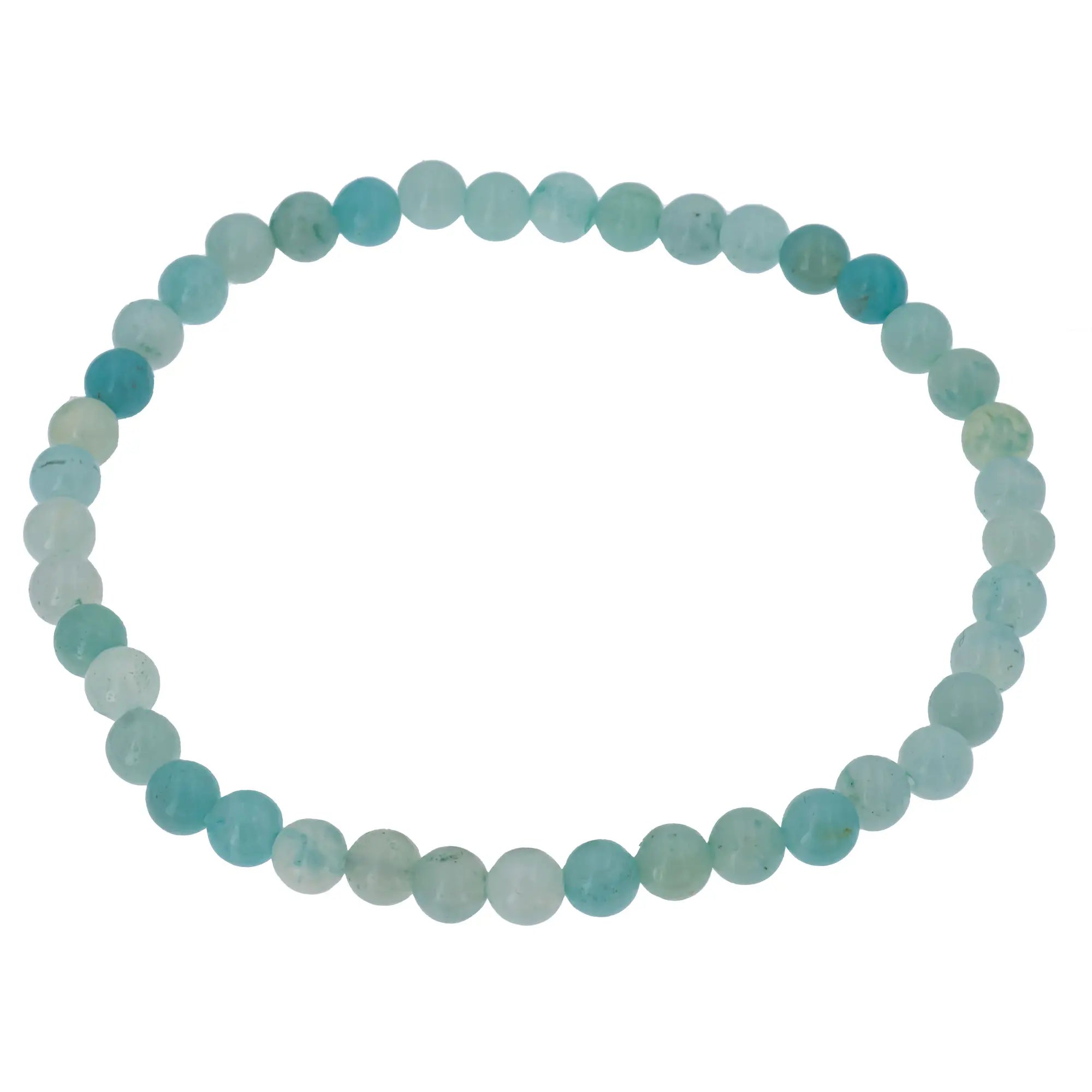 Bracelet Amazonite perle ronde 4mm  - CRISTAL SOURCES