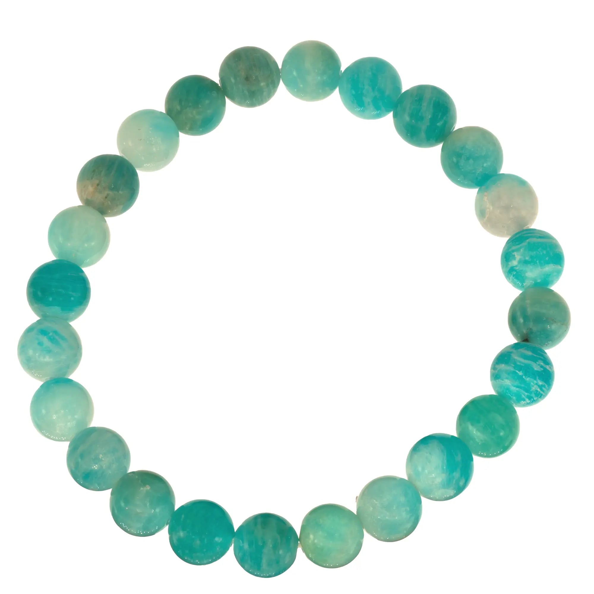 Bracelet Amazonite perle ronde 8mm - CRISTAL SOURCES