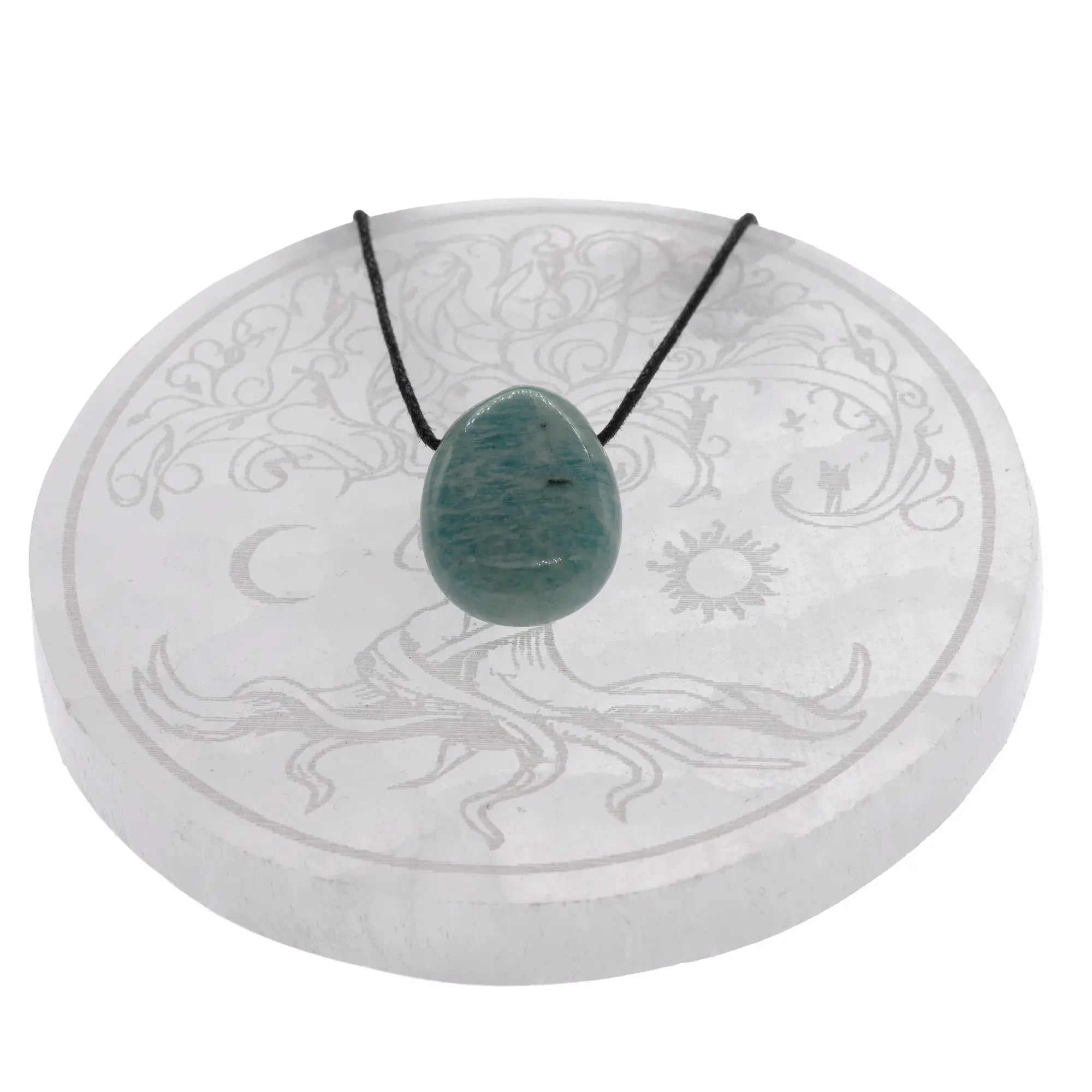 Bijou pendentif amazonite pierre naturelle polie pour collier