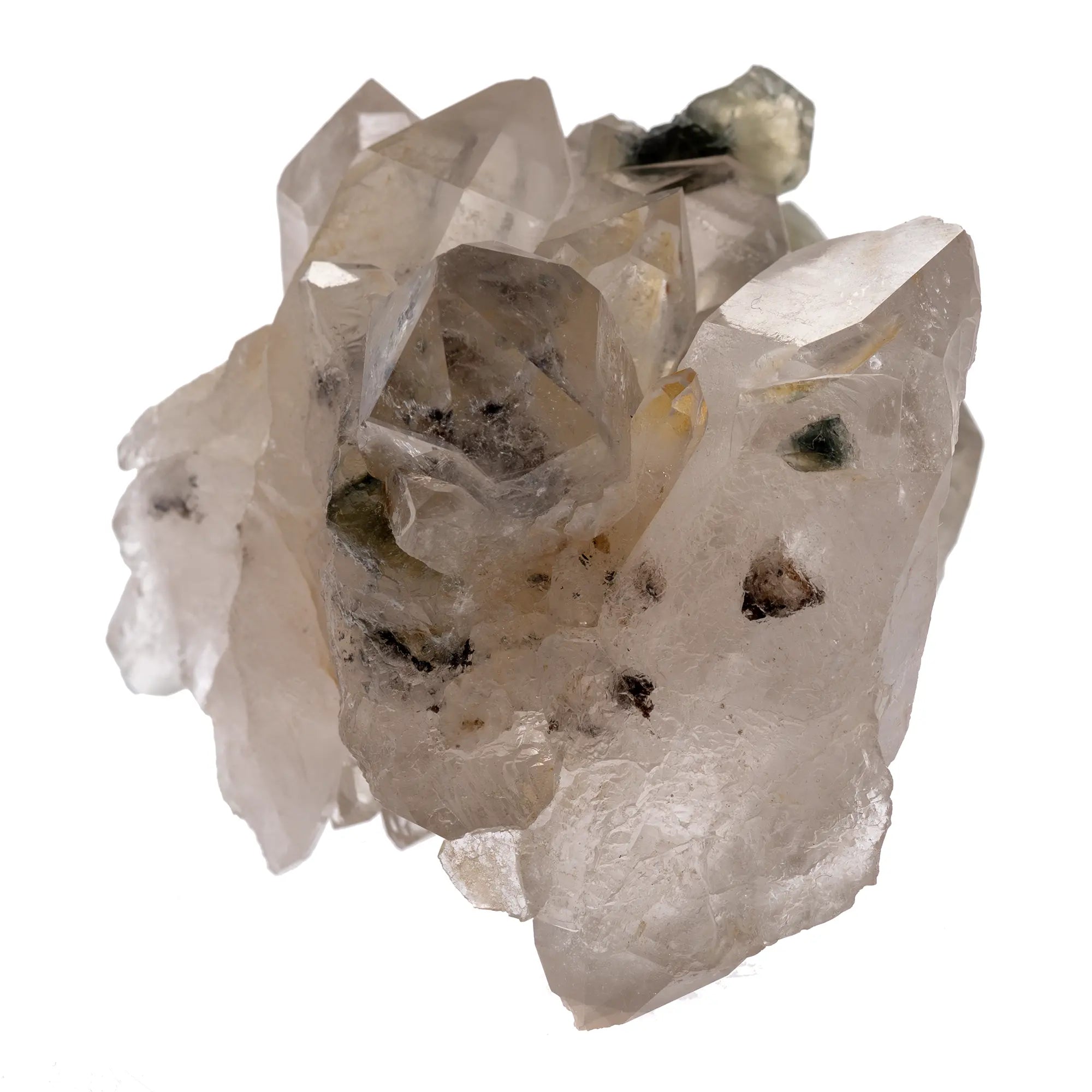 Amas quartz brut cristaux apatite verte Portugal