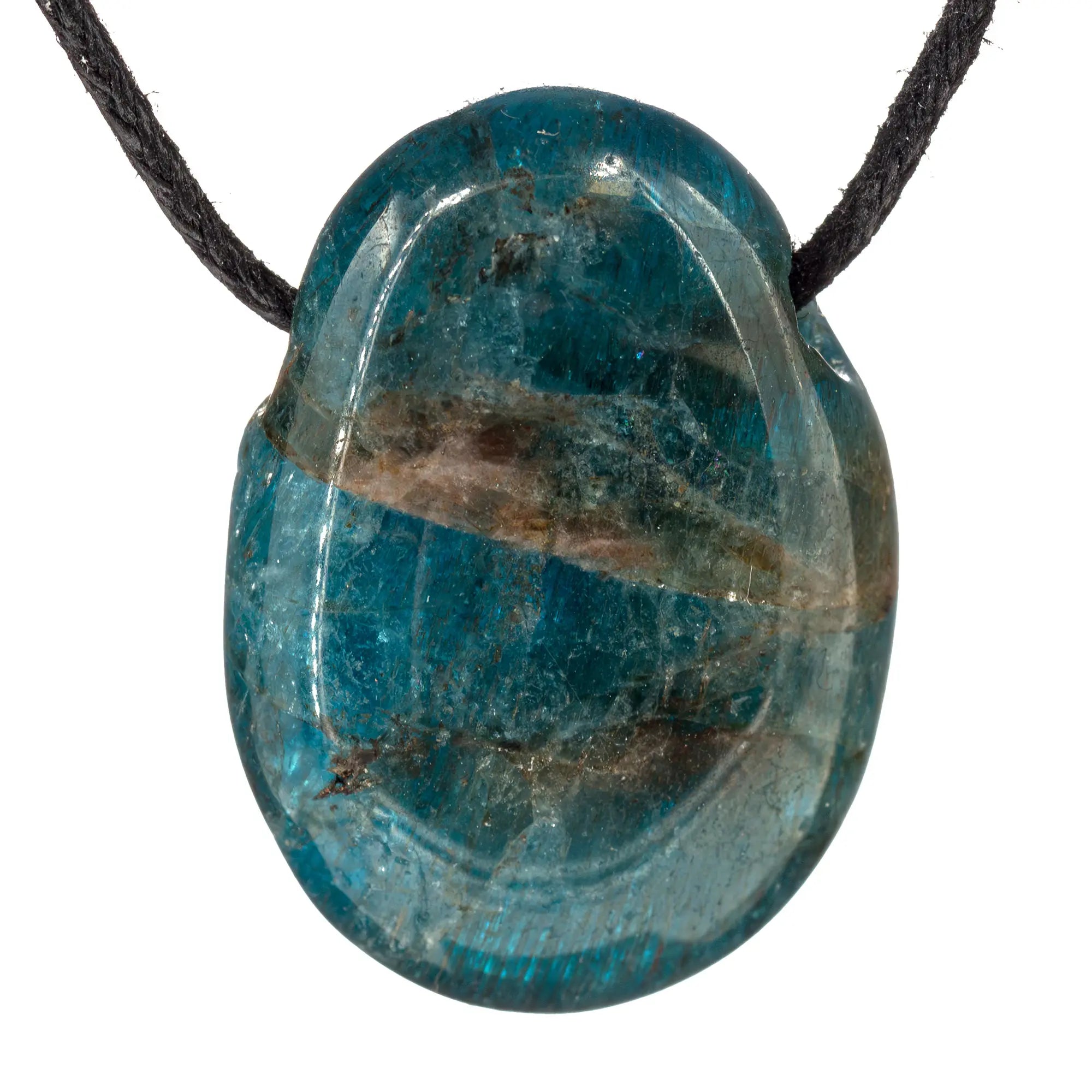 Pendentif apatite bleue - pierre percée  - CRISTAL SOURCES