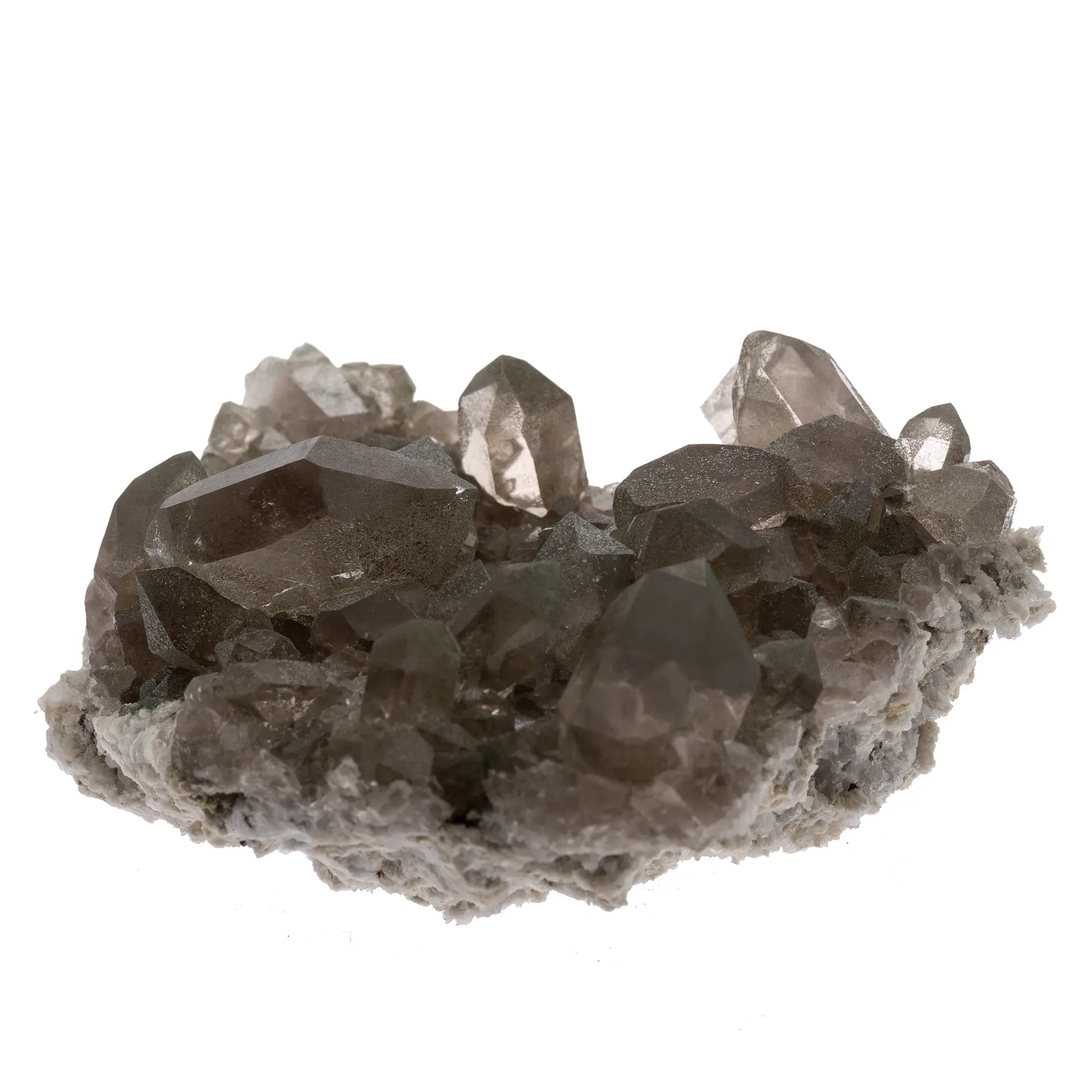 Quartz fumé alpin avec petit gwindel et chlorite – provenance Talèfre